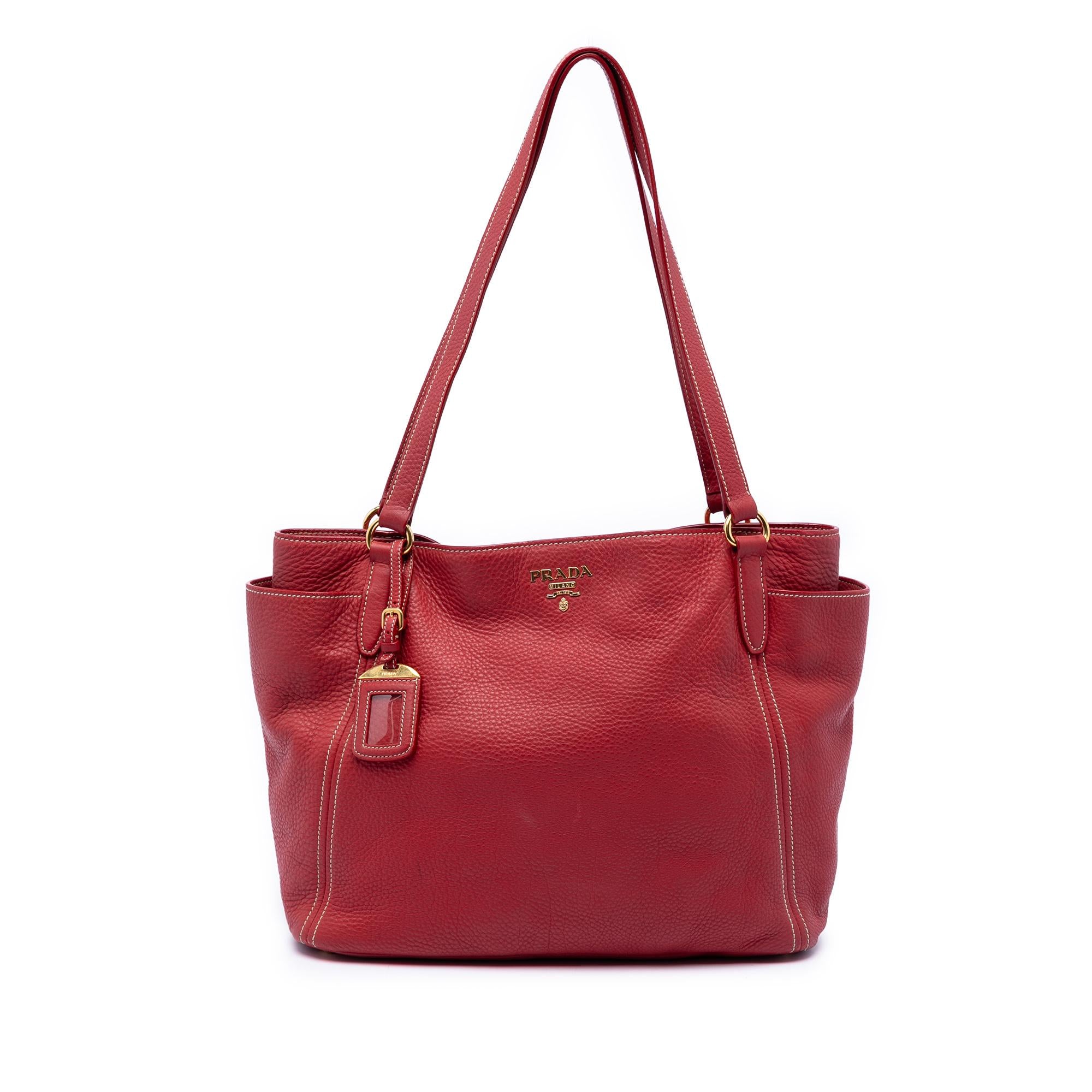 Prada VItello Daino Double Pocket Tote