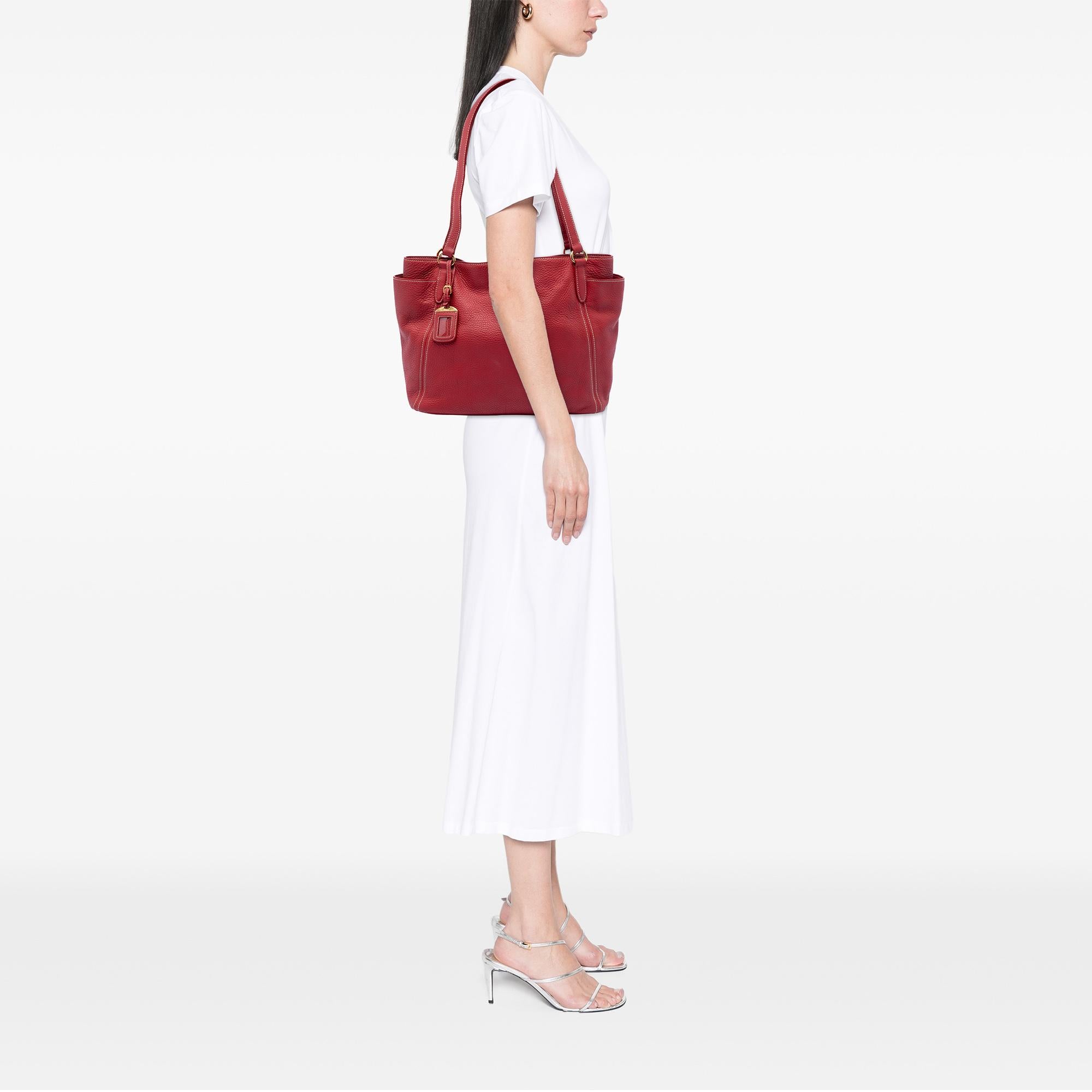 Prada VItello Daino Double Pocket Tote