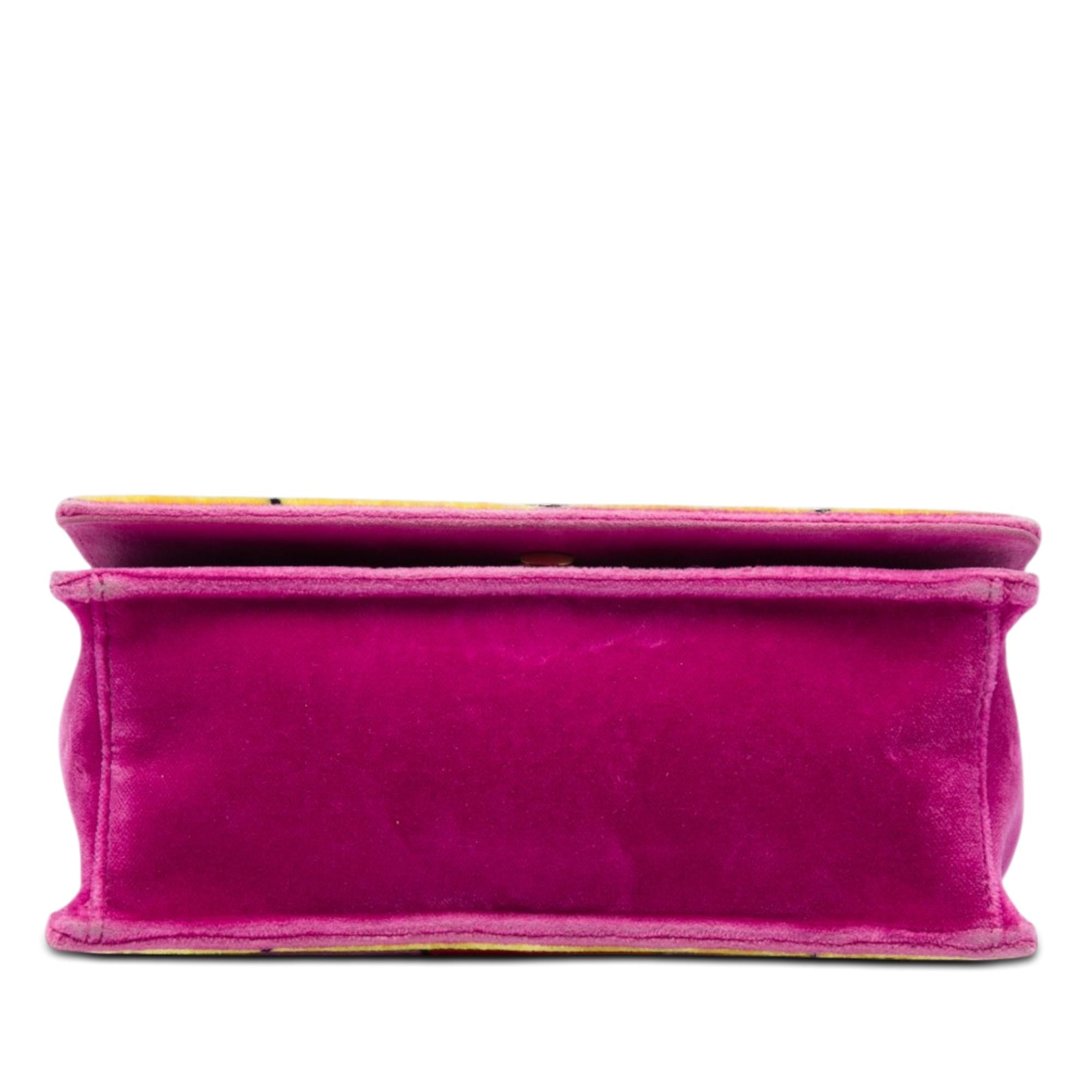 Prada Velluto Ricamo Trompe L'oeil Cahier Crossbody