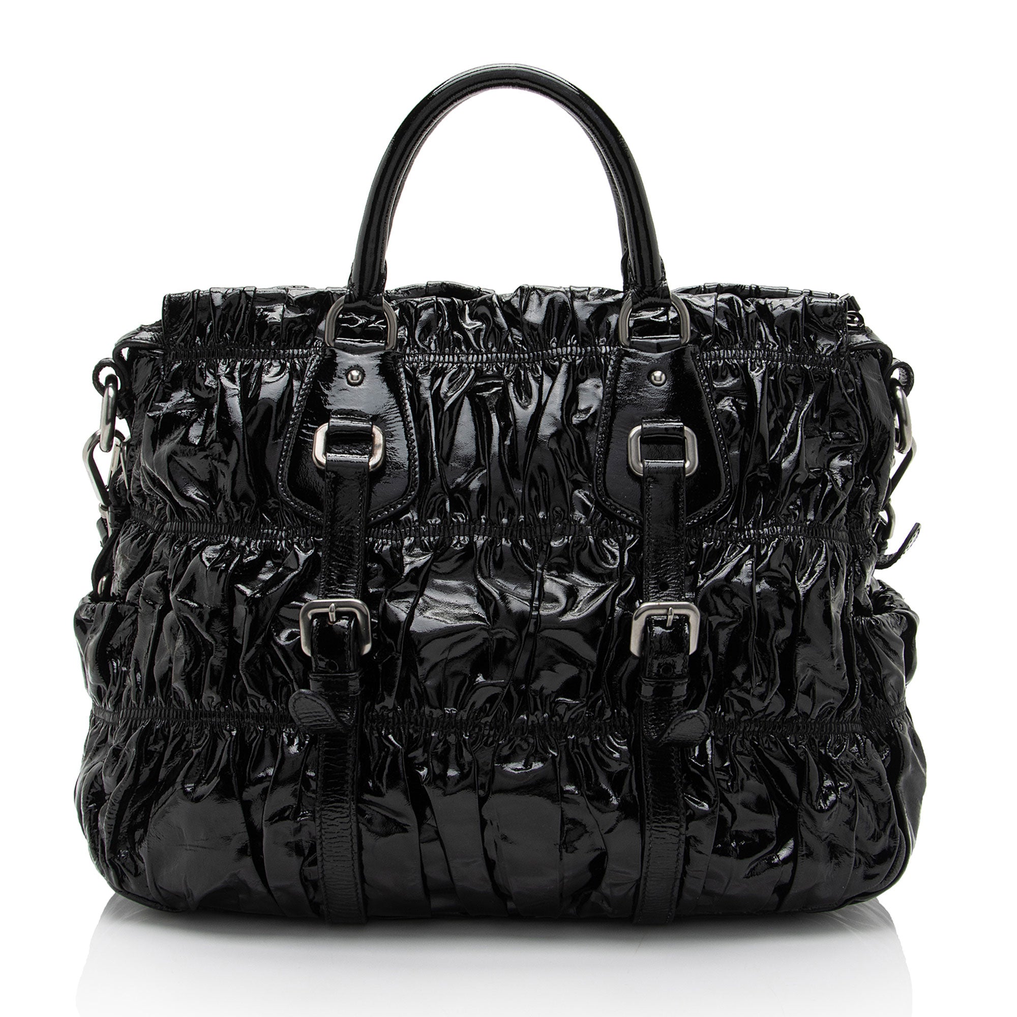 Prada Vernice Gaufre Large Satchel