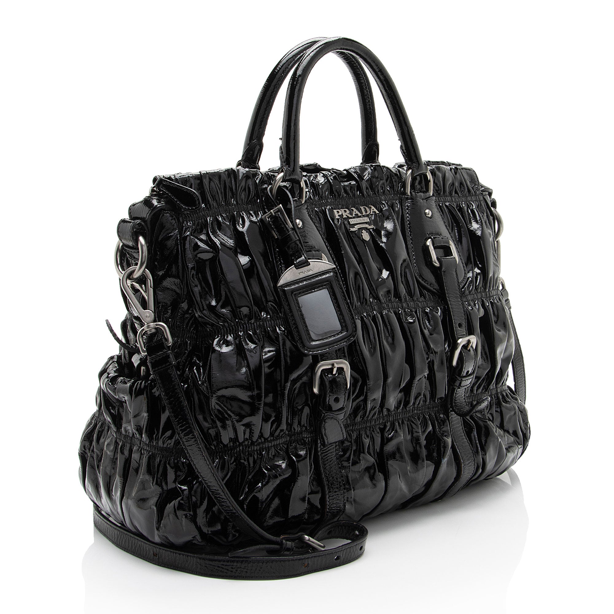 Prada Vernice Gaufre Large Satchel