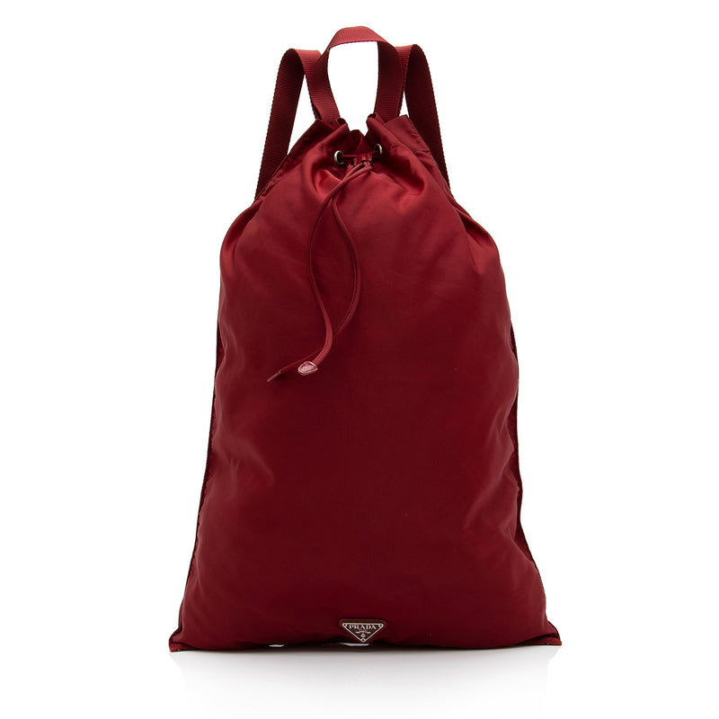 Vintage Authentic Prada Red Nylon Fabric Tessuto Tote Bag Italy