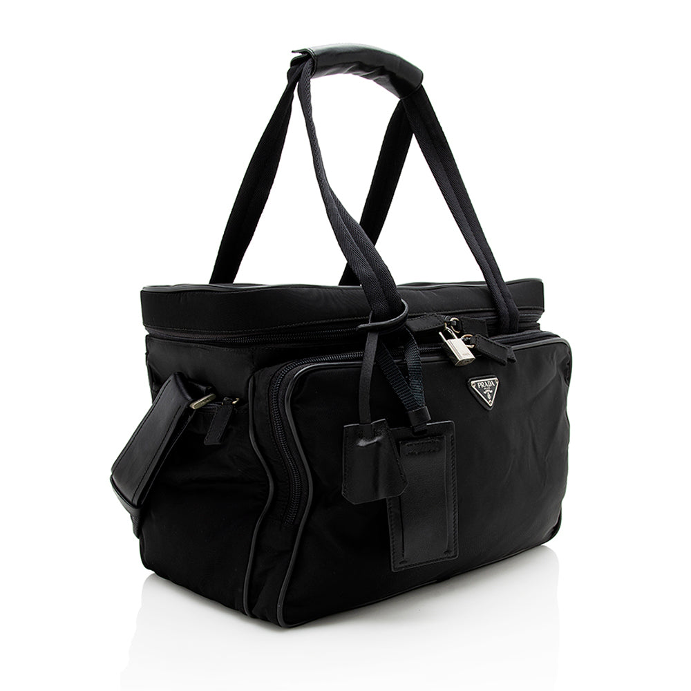 Prada Vintage Tessuto Travel Zip Around Tote (SHF-12393)