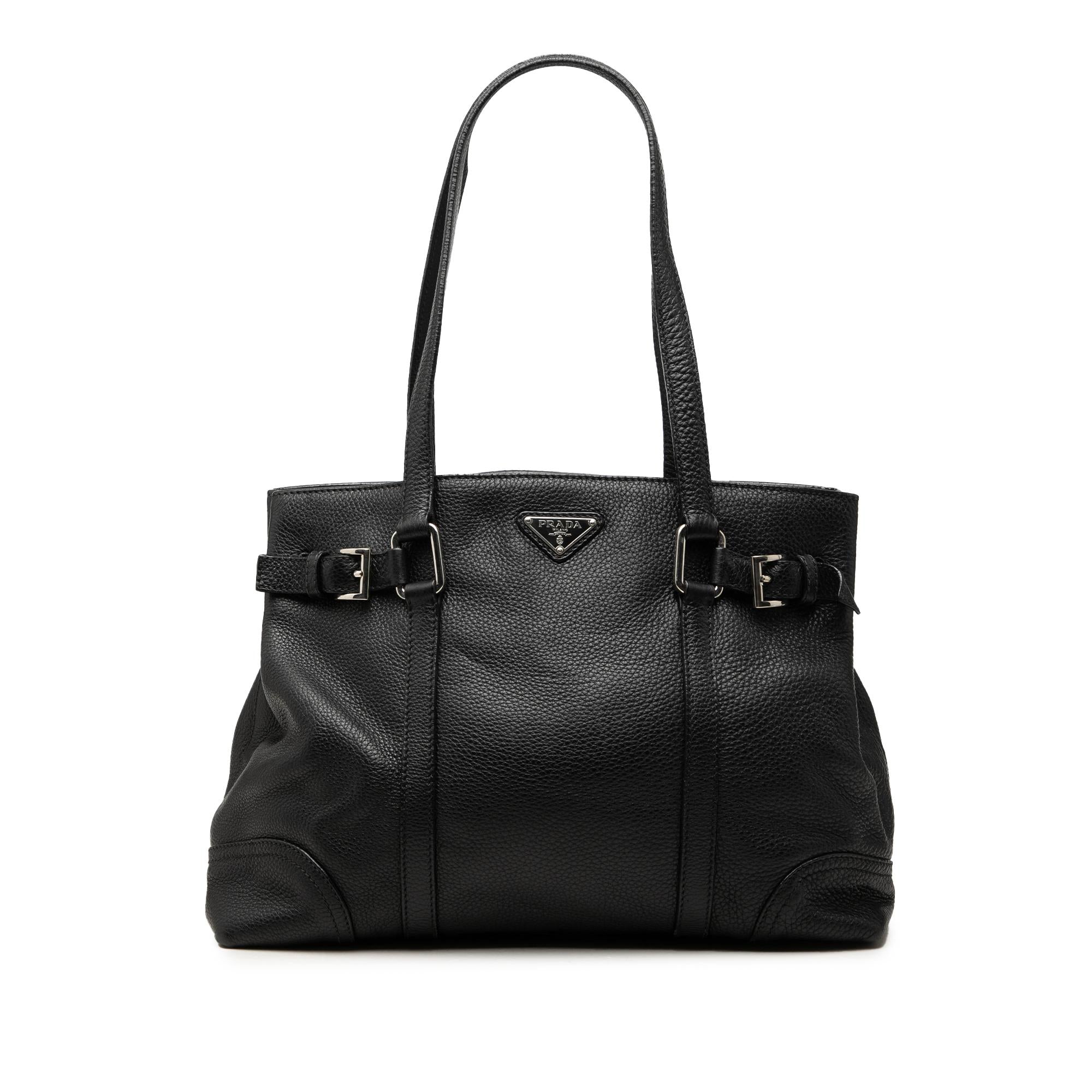 Prada Vitello Daino Buckle Tote