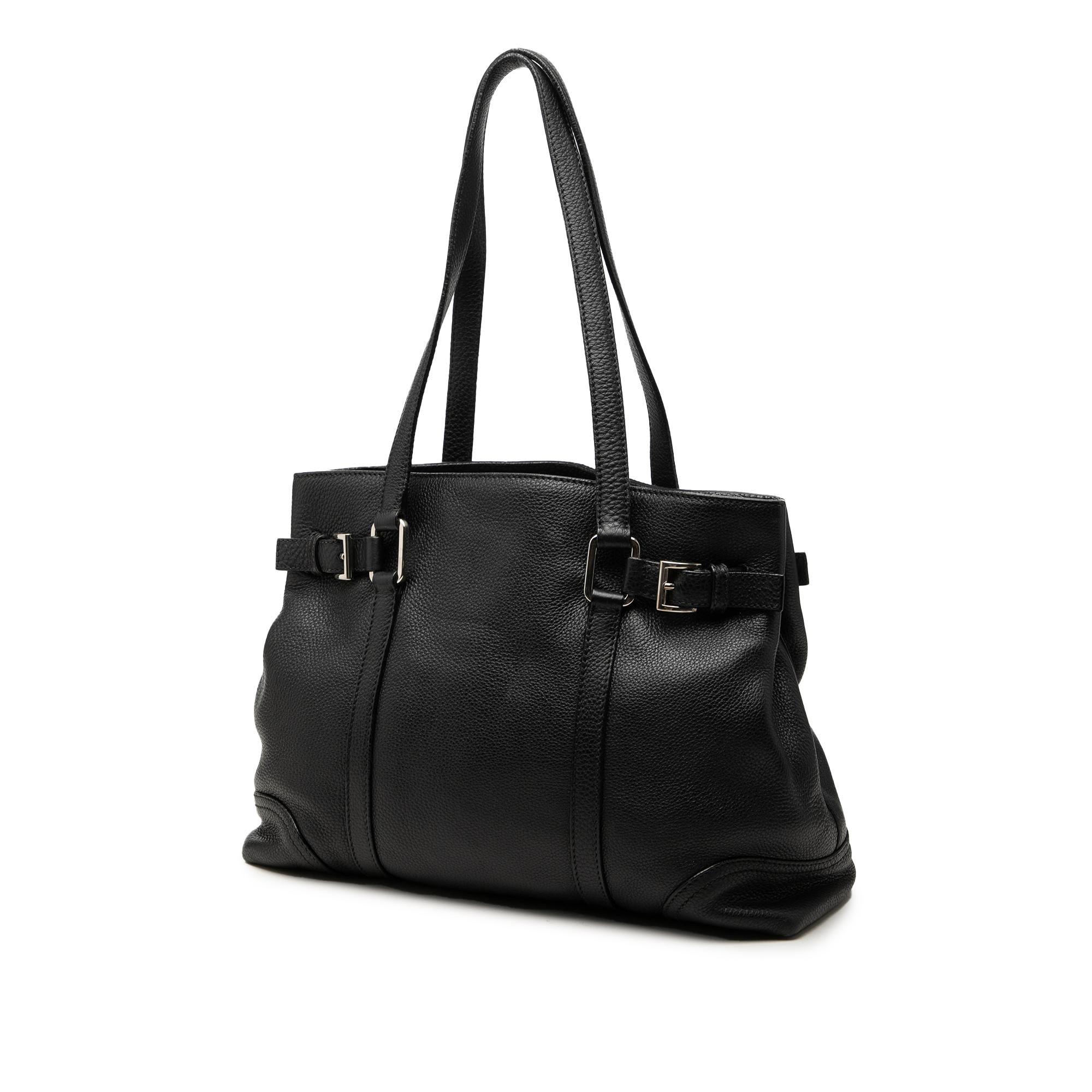 Prada Vitello Daino Buckle Tote