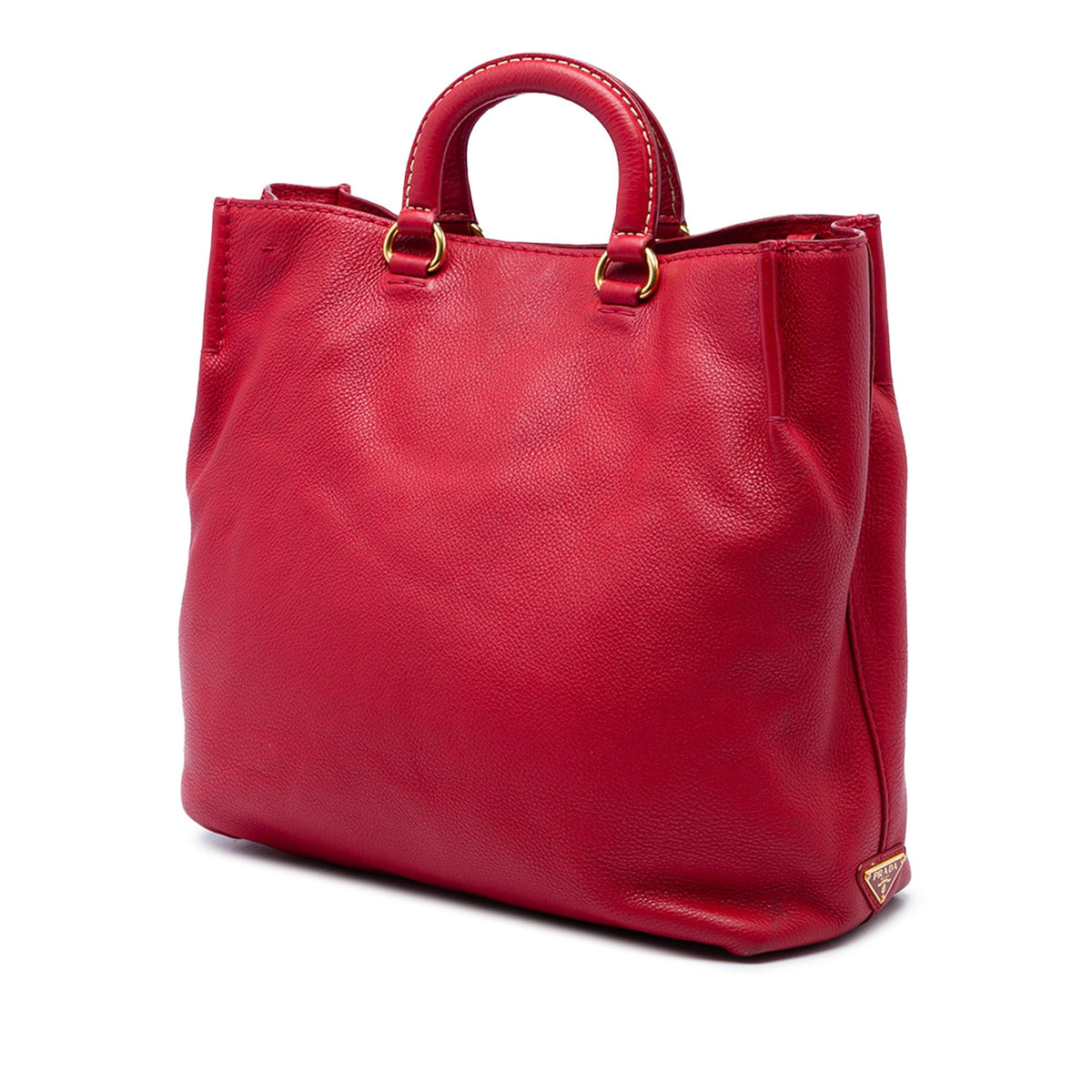 Prada Vitello Daino Canapa Logo Open Convertible Tote