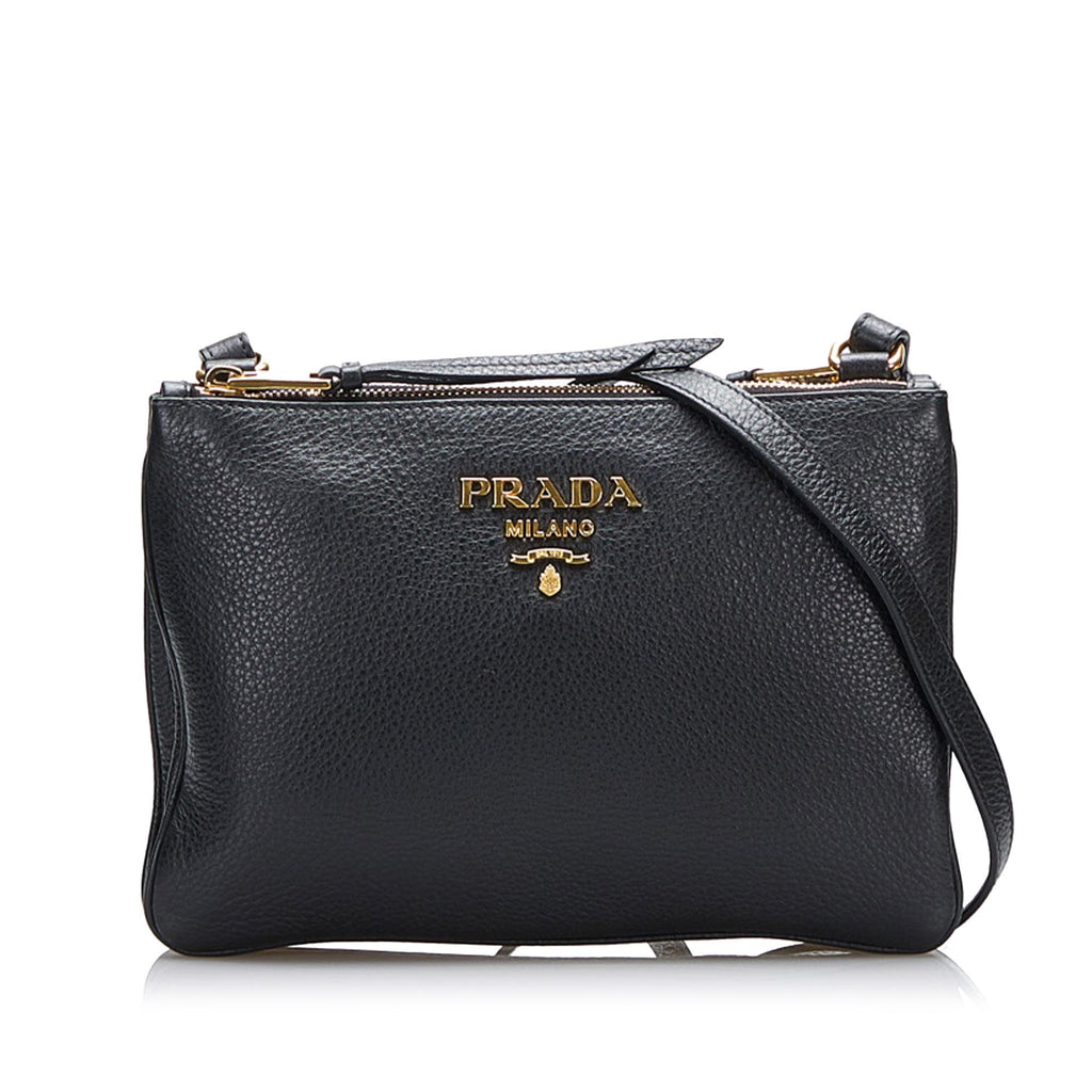 Saffiano Leather Crossbody Bag in Black - Prada