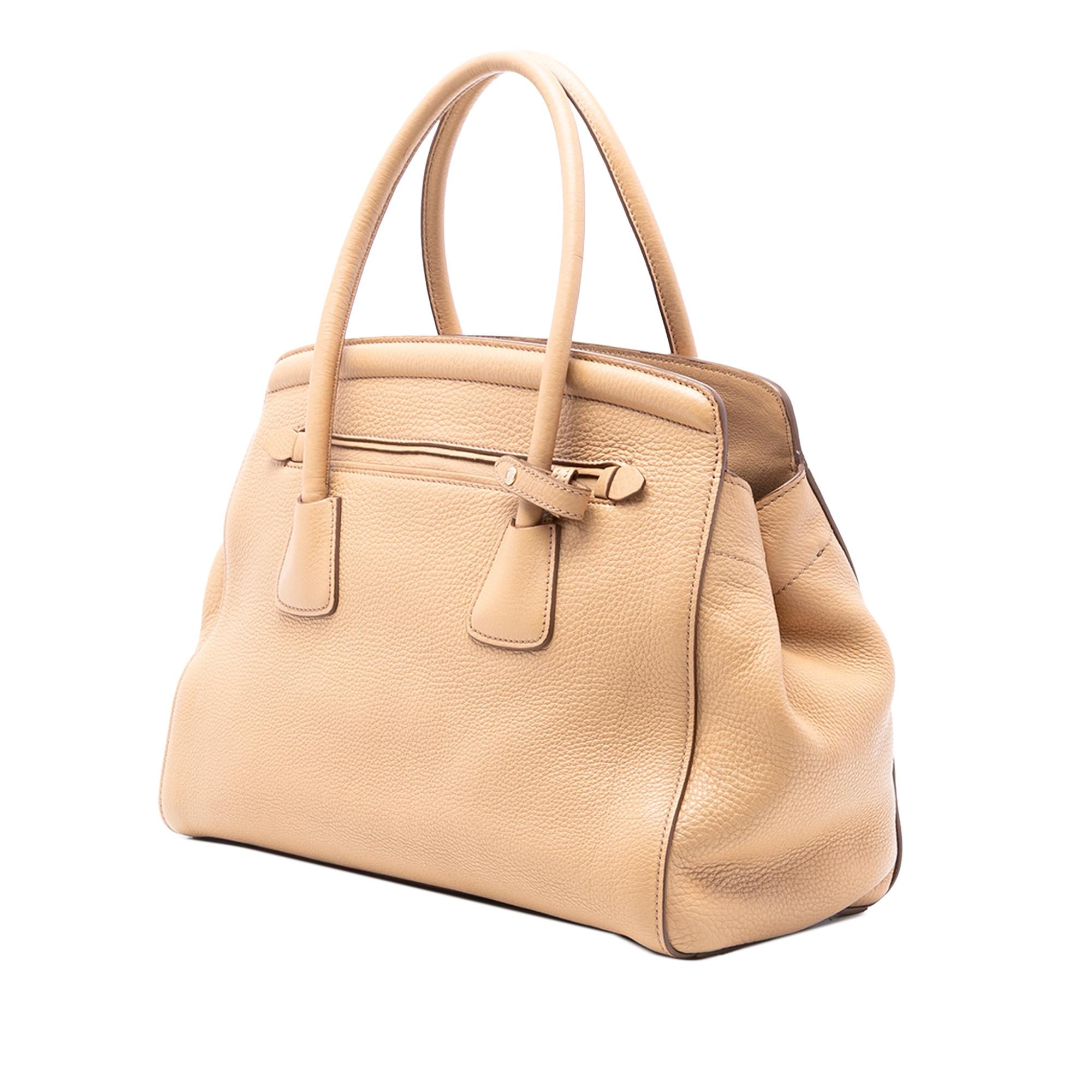 Prada Vitello Daino Cuir Frame Convertible Tote
