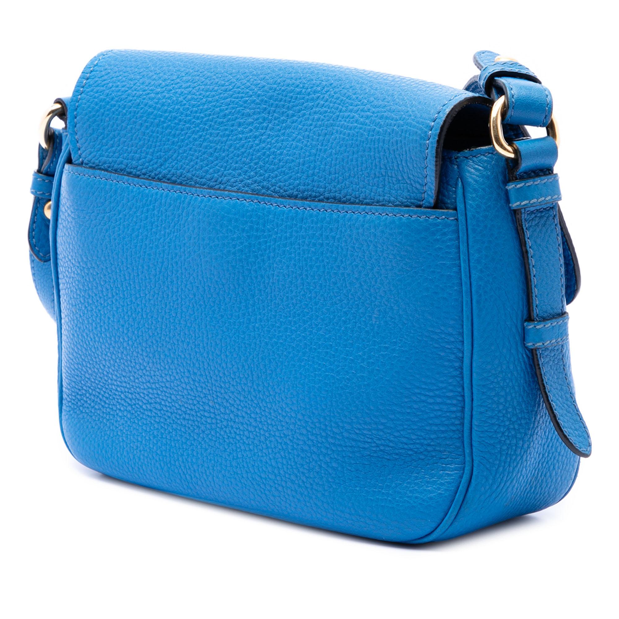 Prada Vitello Daino Double Buckle Messenger Bag