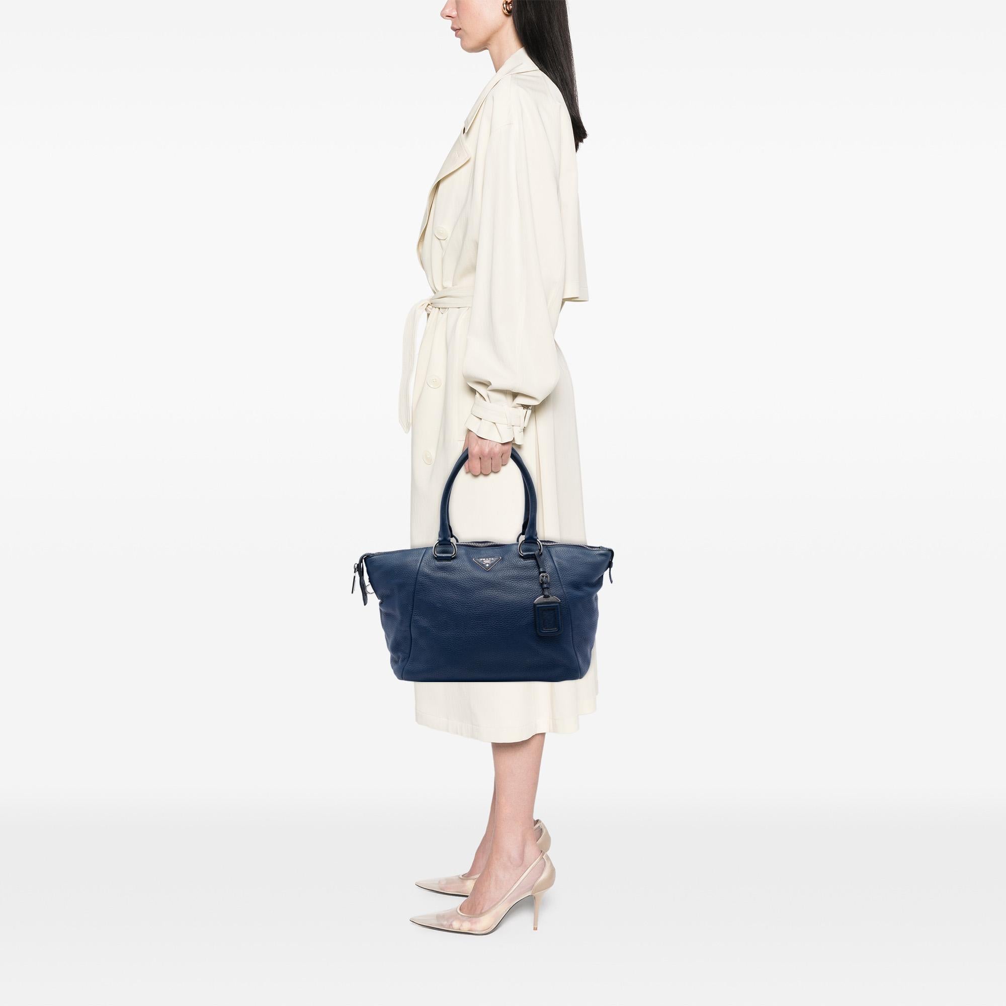 Prada Vitello Daino Double Handle Satchel