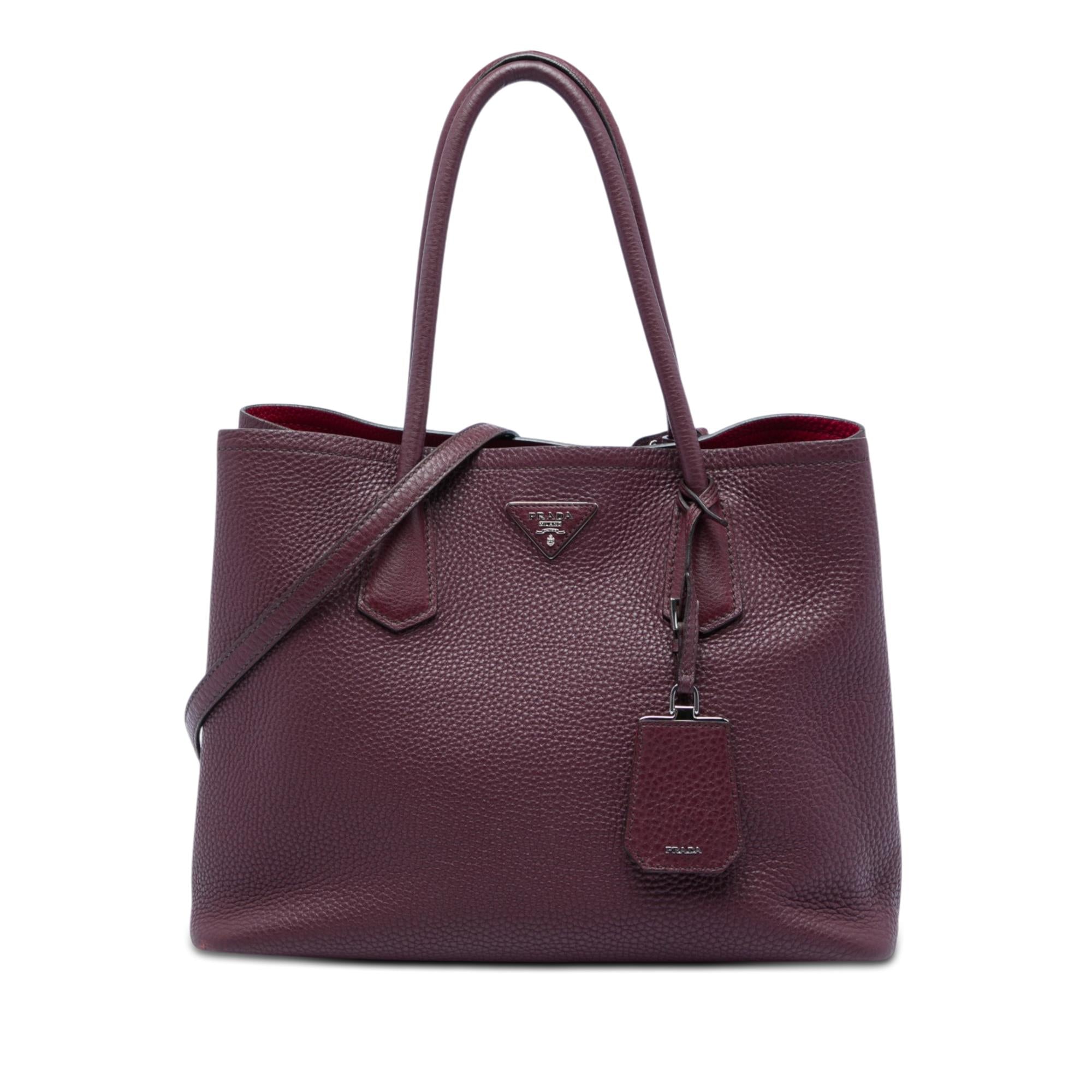 Prada Vitello Daino Double Handle Tote