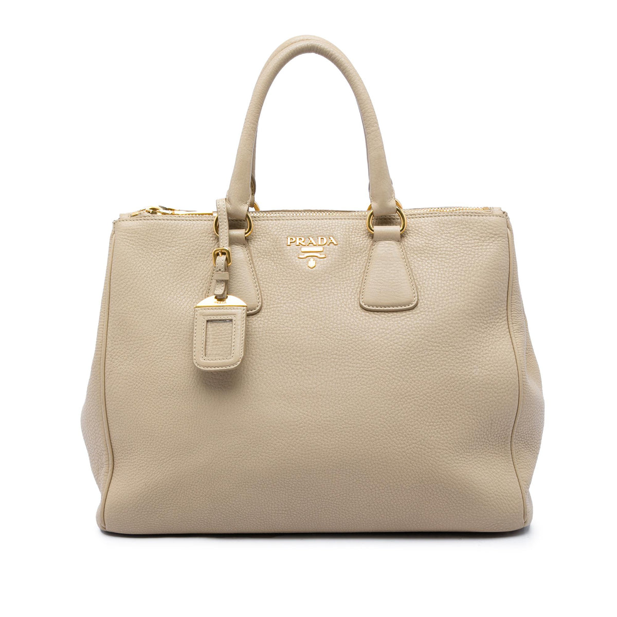 Prada Vitello Daino Double Zip Convertible Tote