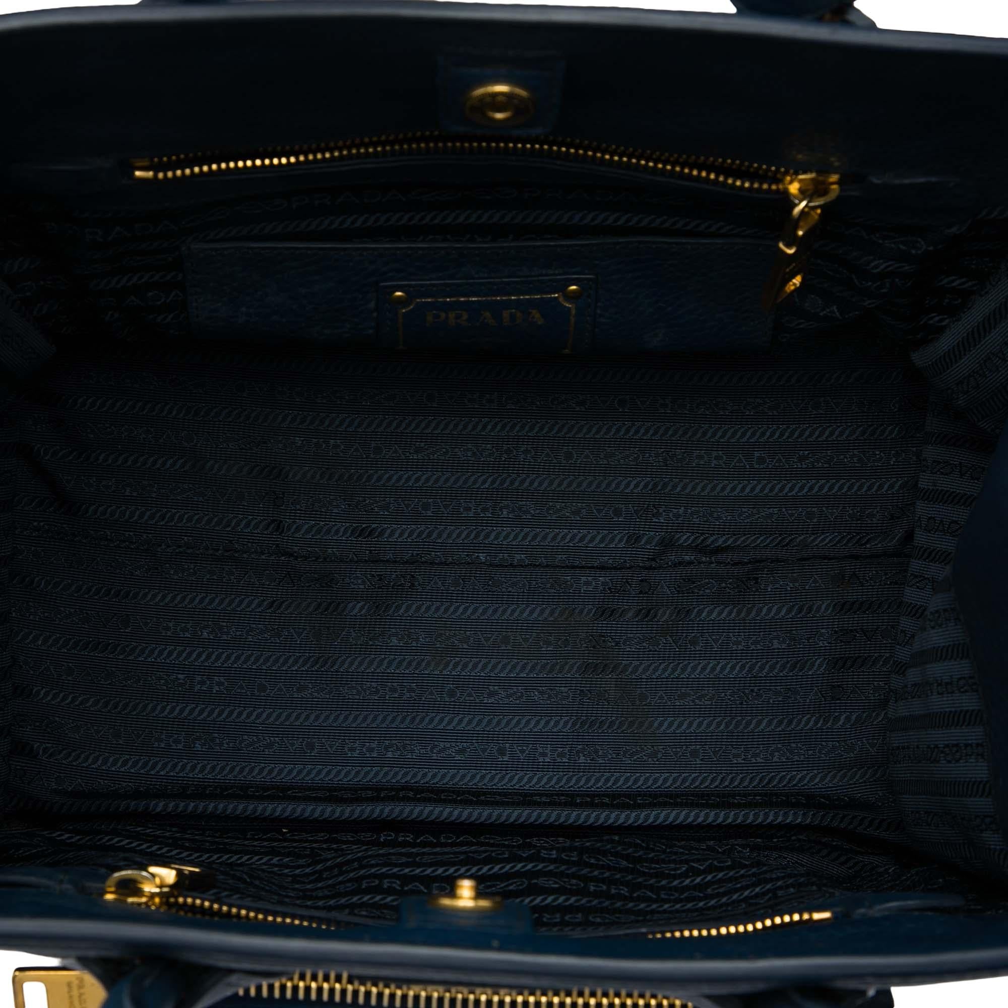 Prada Vitello Daino Front Pocket Open Convertible Tote