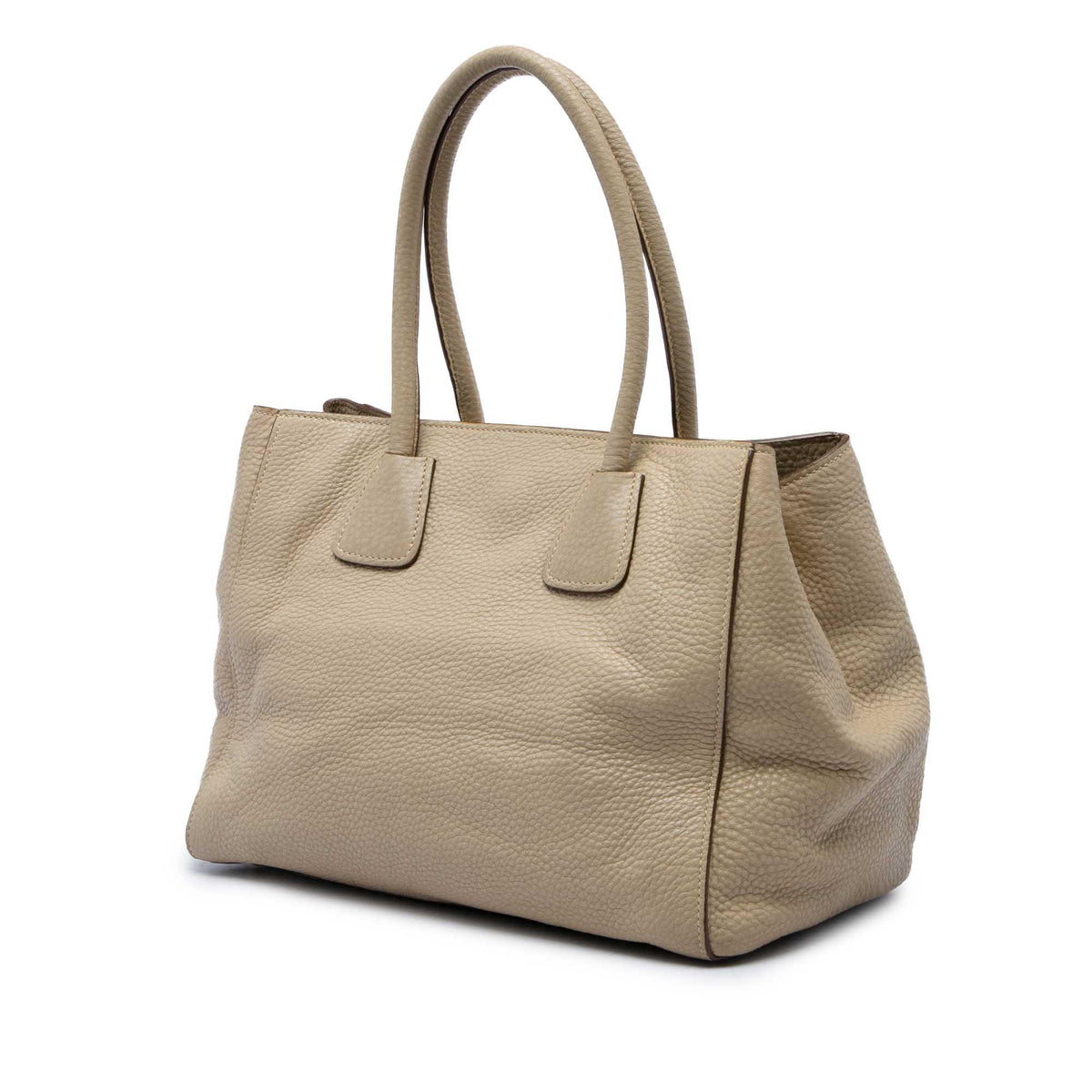 Prada Vitello Daino Front Pocket Open Convertible Tote