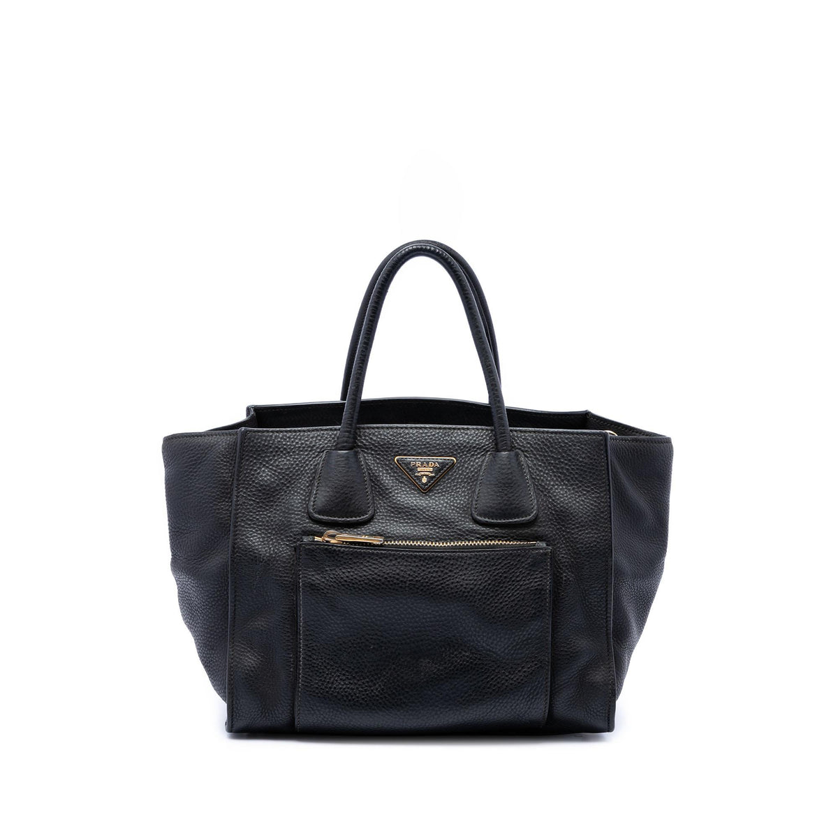 Prada Vitello Daino Front Pocket Open Convertible Tote