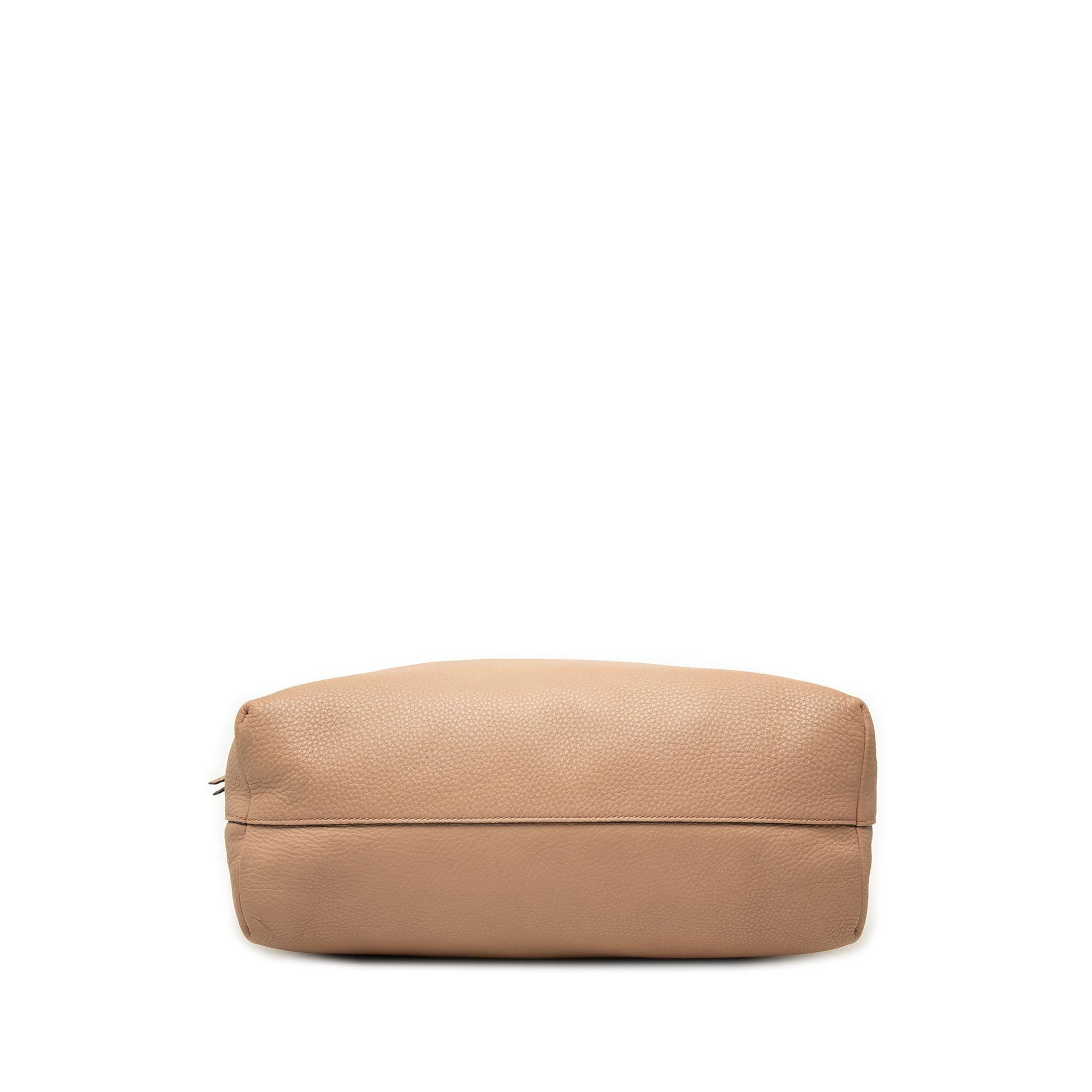 Prada Vitello Daino Front Zip Open Convertible Tote