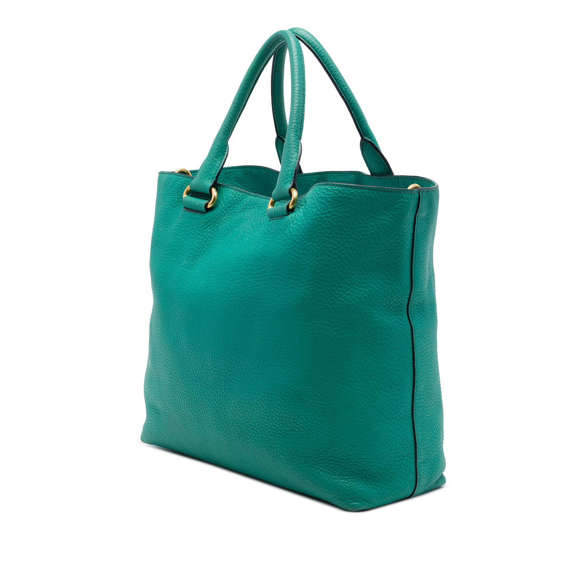 Prada Vitello Daino Front Zip Open Convertible Tote