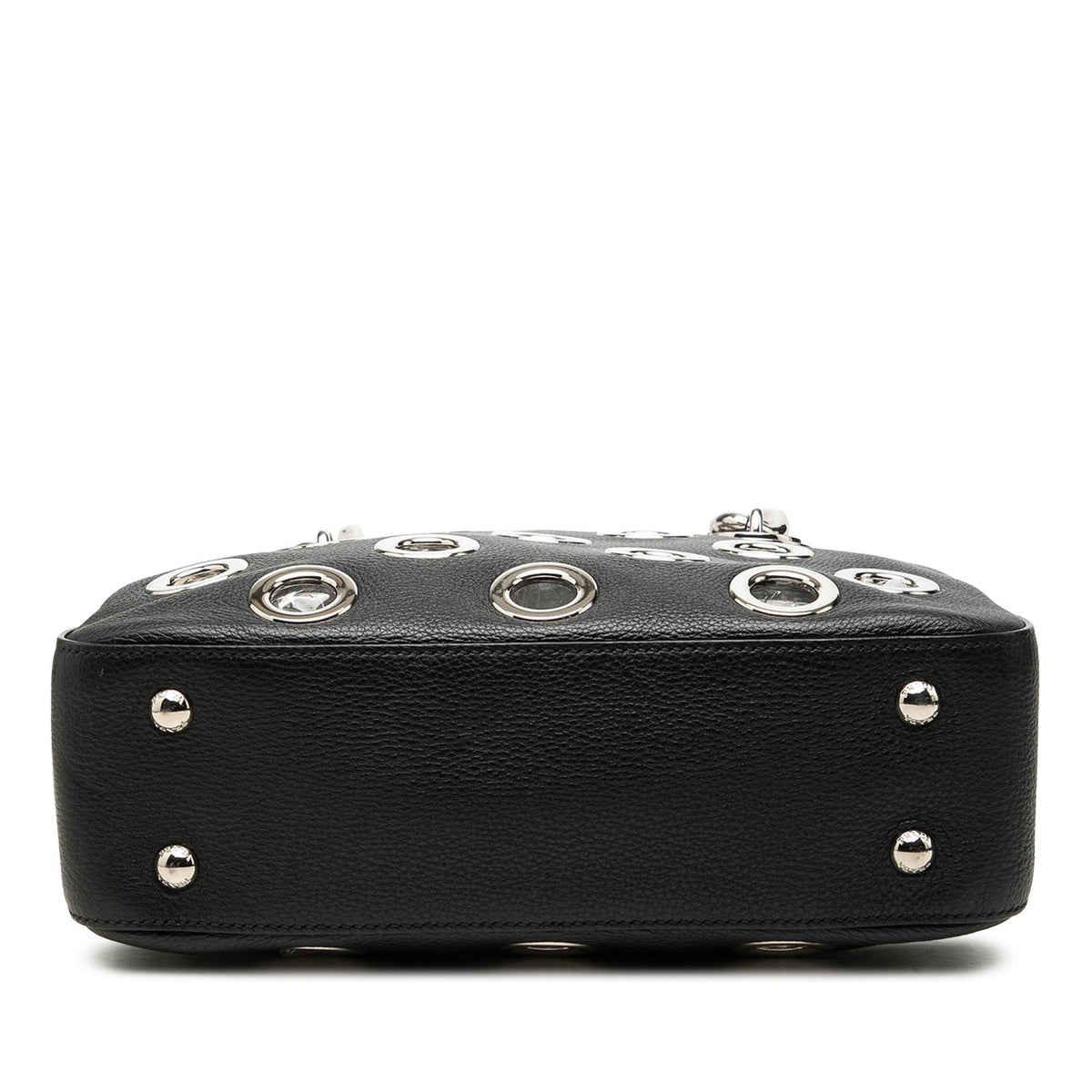 Prada Vitello Daino Grommet Chain Shoulder Bag