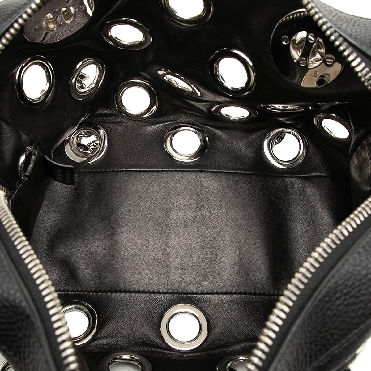 Prada Vitello Daino Grommet Chain Shoulder Bag