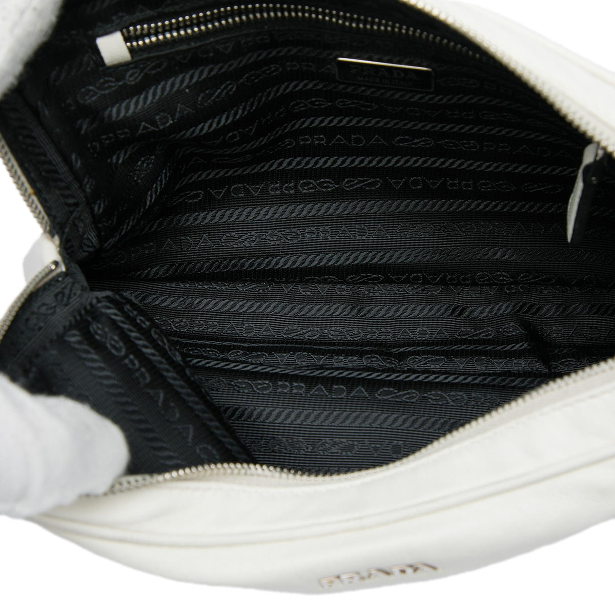 Prada Vitello Daino Grommet Chain Shoulder Bag