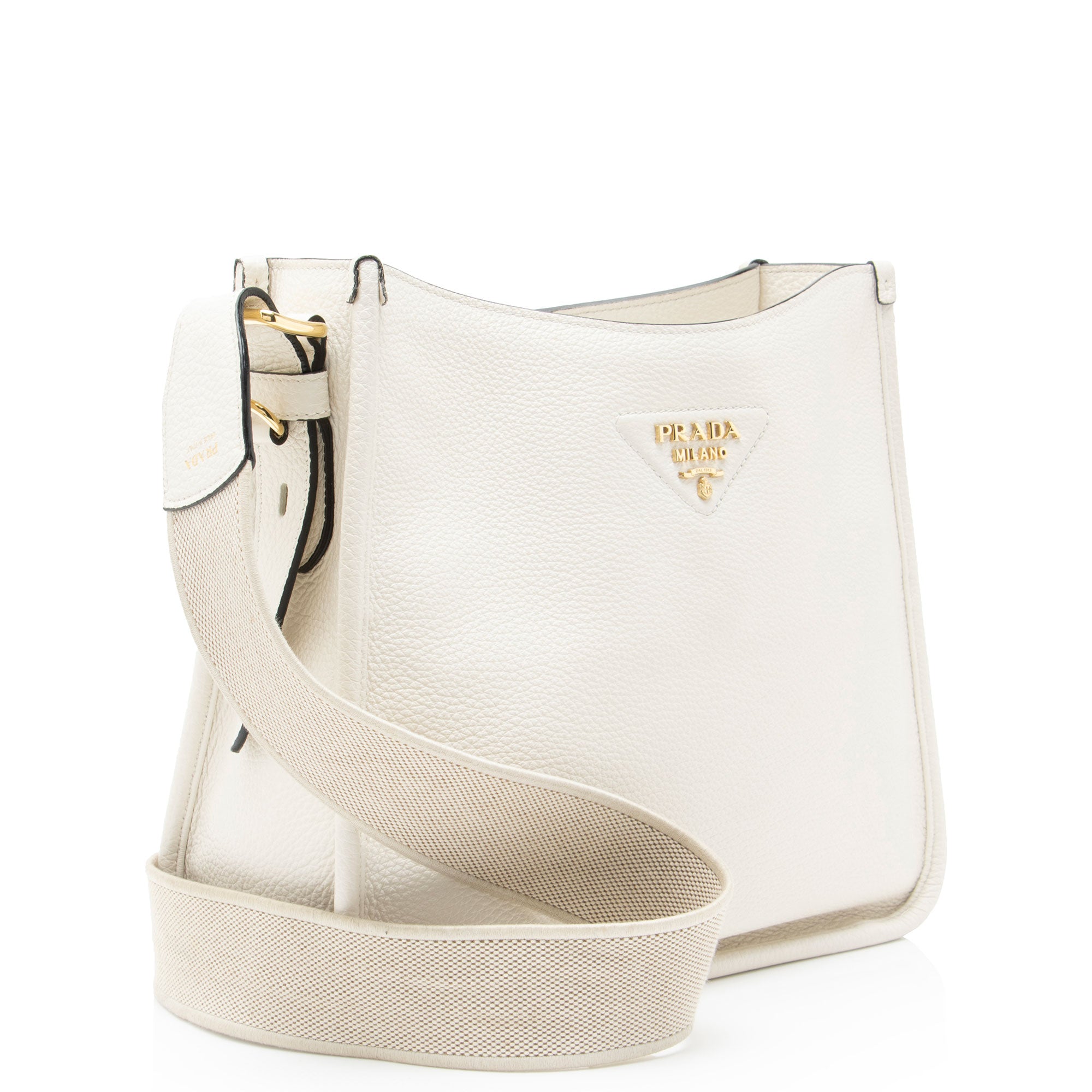 Prada Vitello Daino Logo Medium Soft Messenger