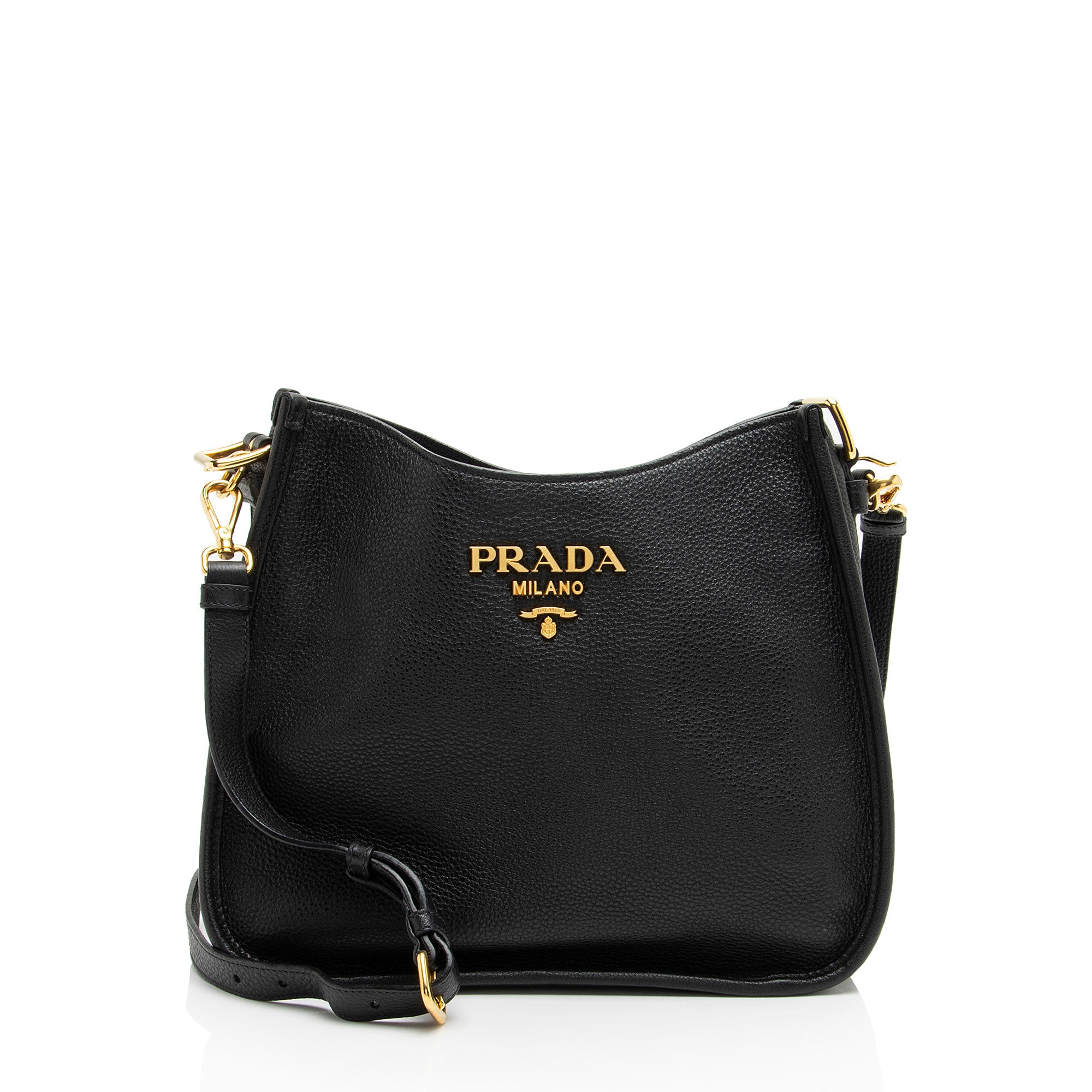【極美品✨】PRADA プラダ　ボディバッグ　VITELLO DAINO 黒 Prada Black Vitello Daino Leather Double Handle Satchel Bag