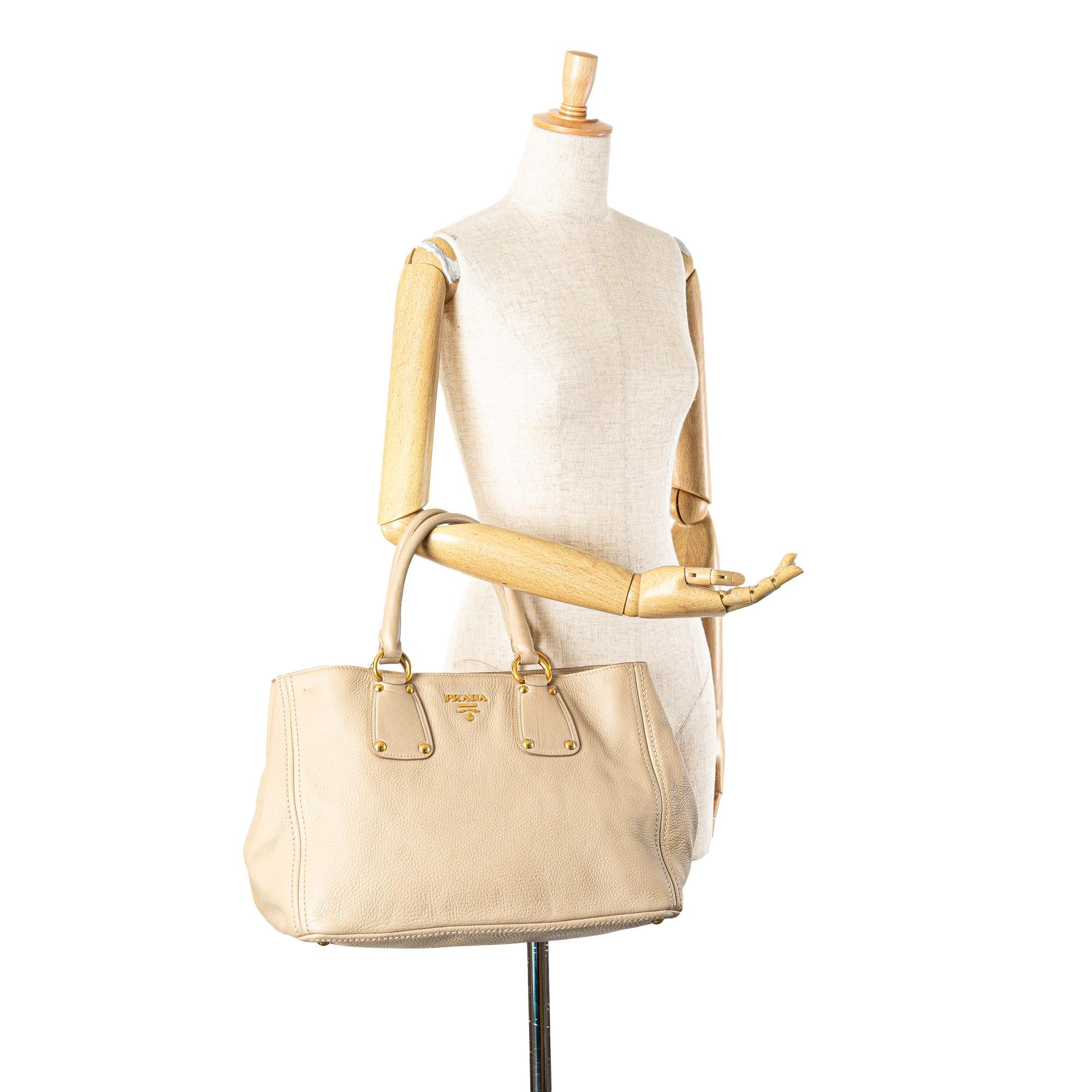 Prada Vitello Daino Open Convertible Tote