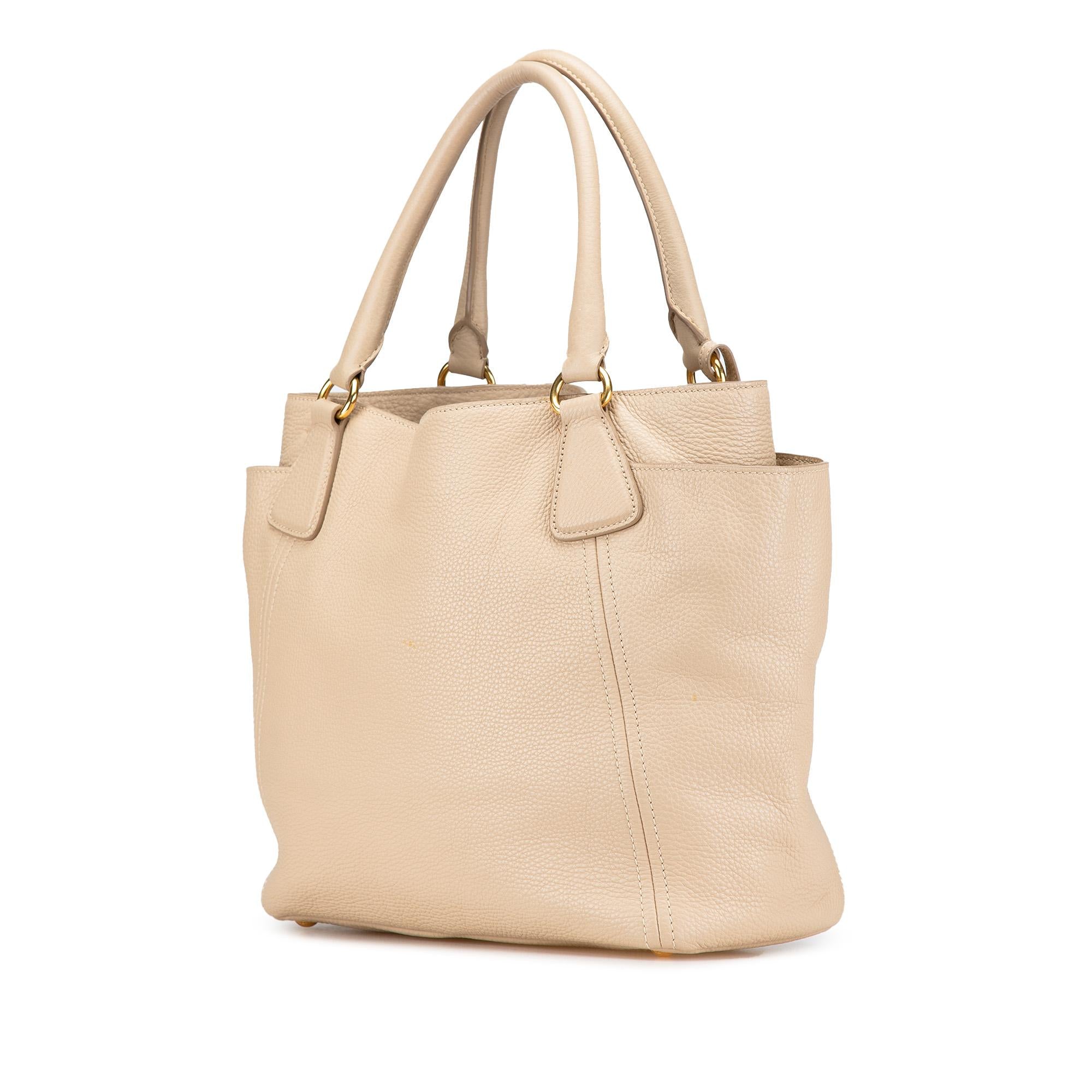 Prada Vitello Daino Open Convertible Tote