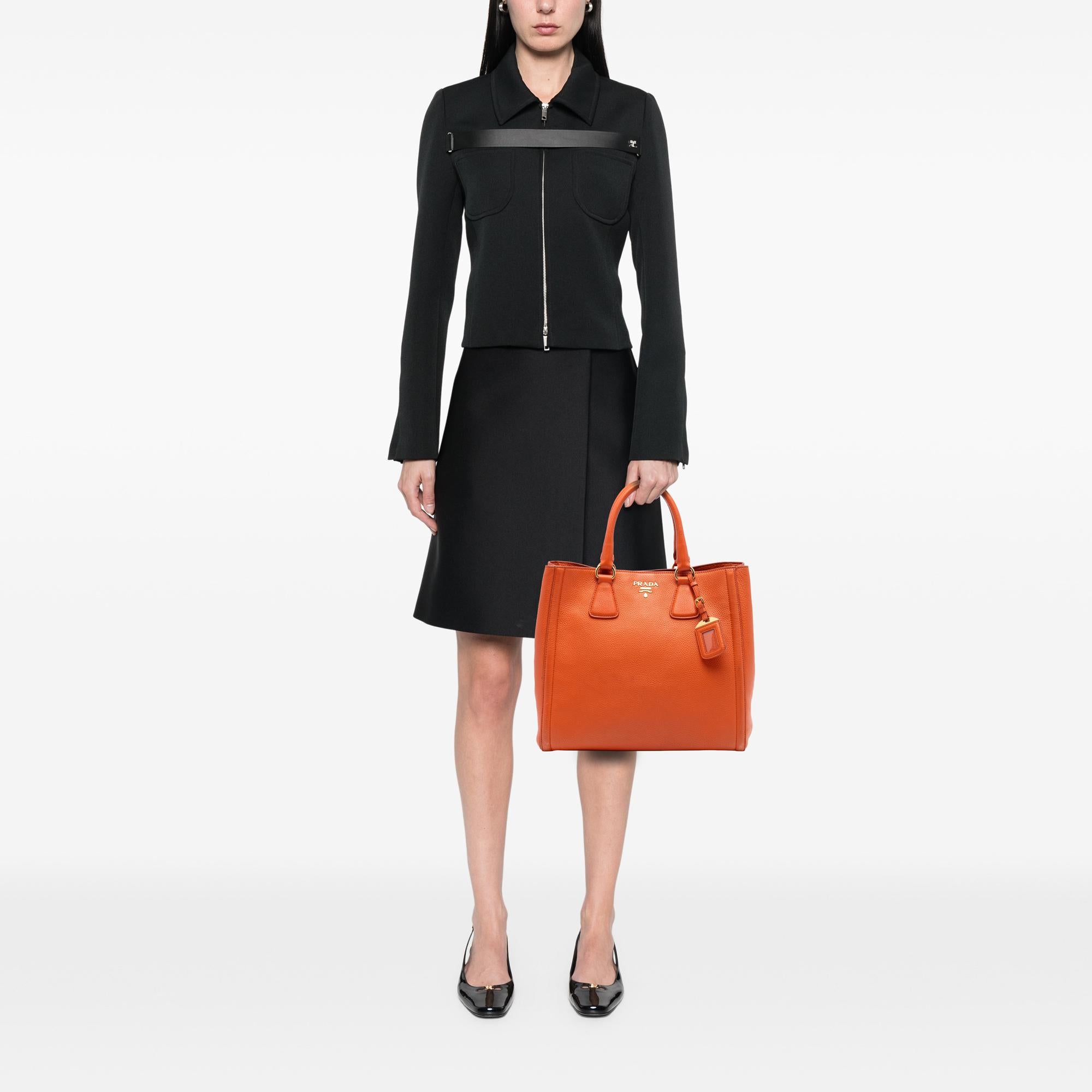 Prada Vitello Daino Open Convertible Tote