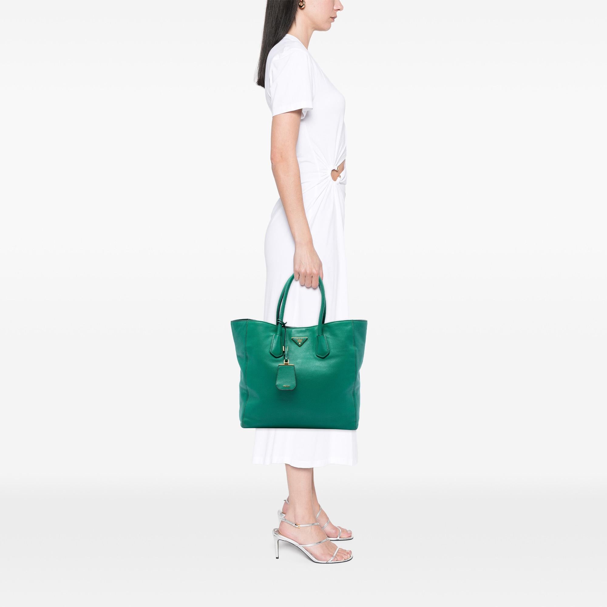 Prada Vitello Daino Open Convertible Tote