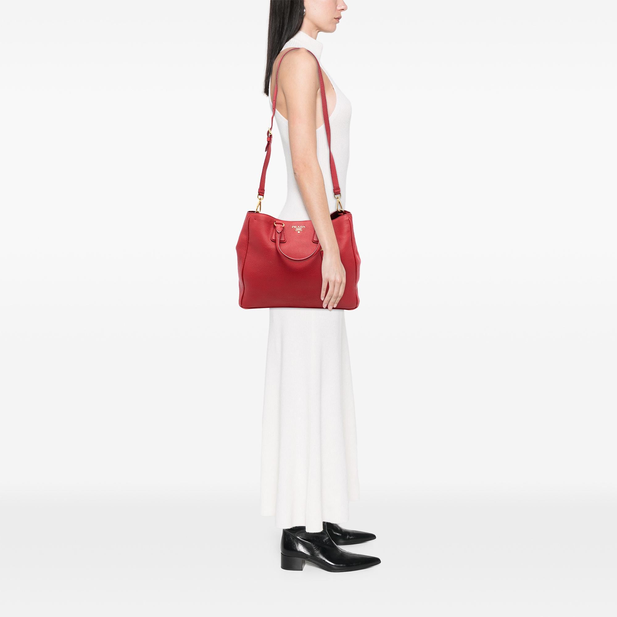 Prada Vitello Daino Open Convertible Tote