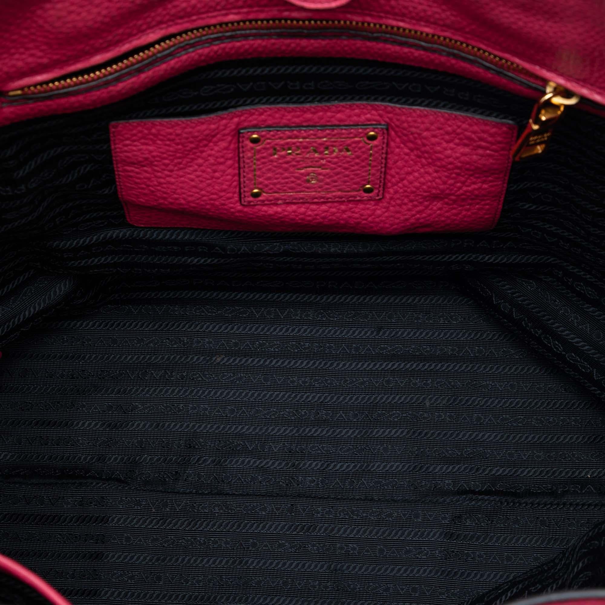 Prada Vitello Daino Open Convertible Tote
