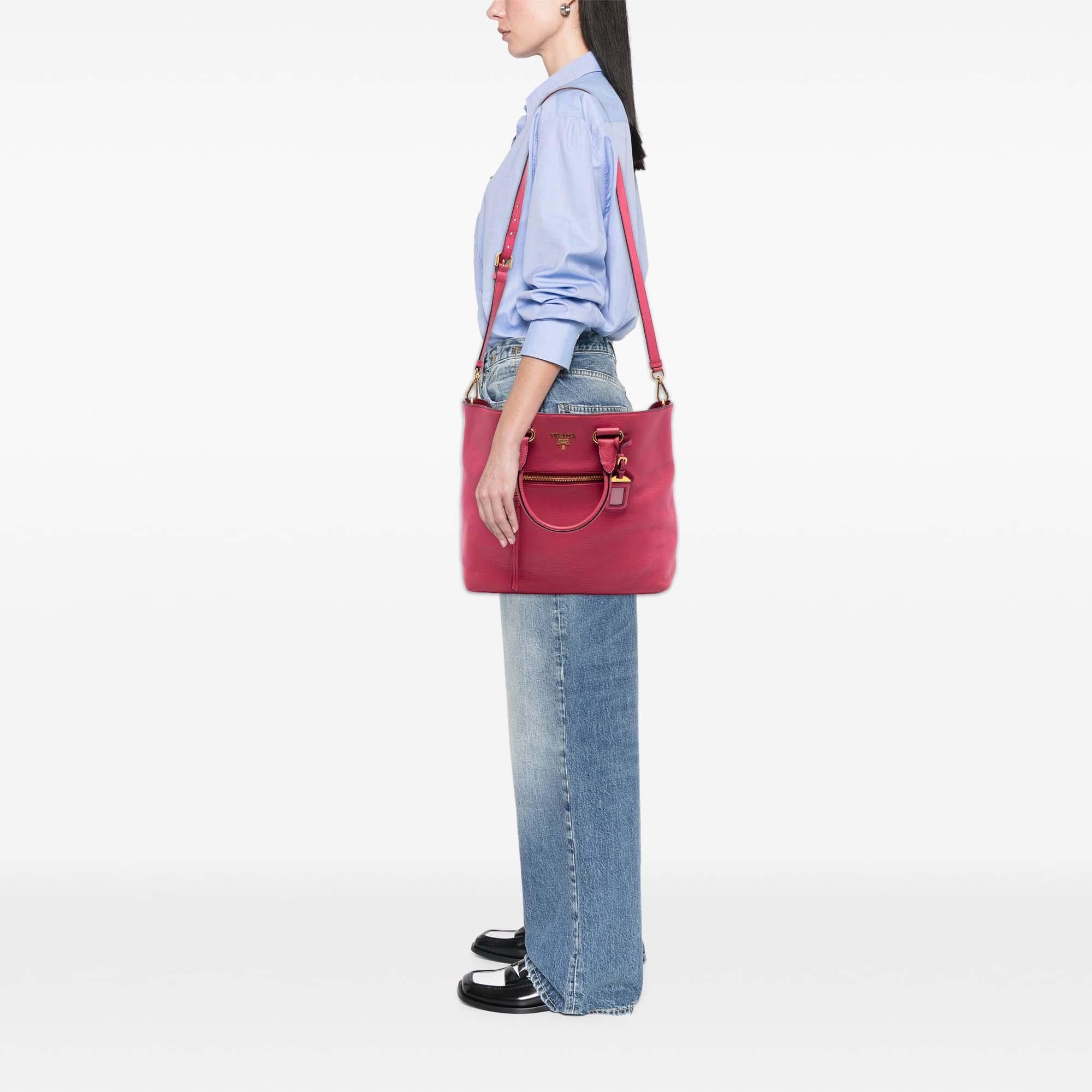Prada Vitello Daino Open Convertible Tote