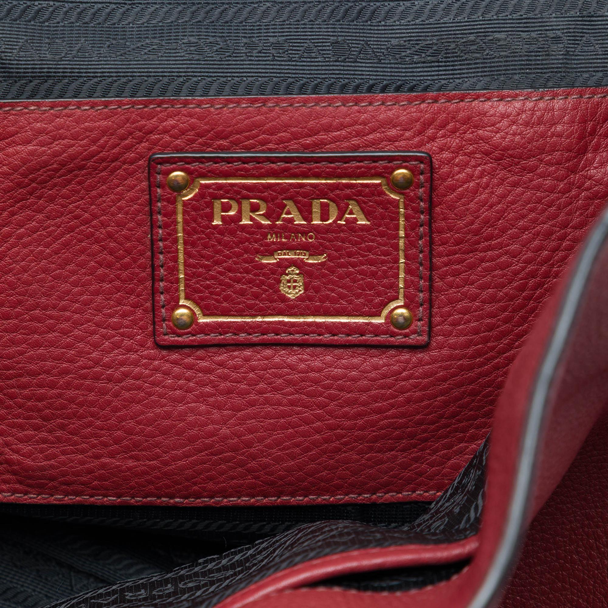 Prada Vitello Daino Open Convertible Tote
