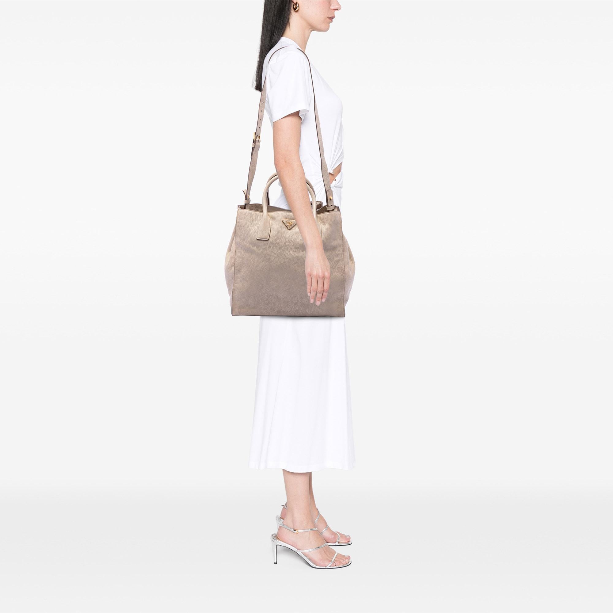 Prada Vitello Daino Open Convertible Tote