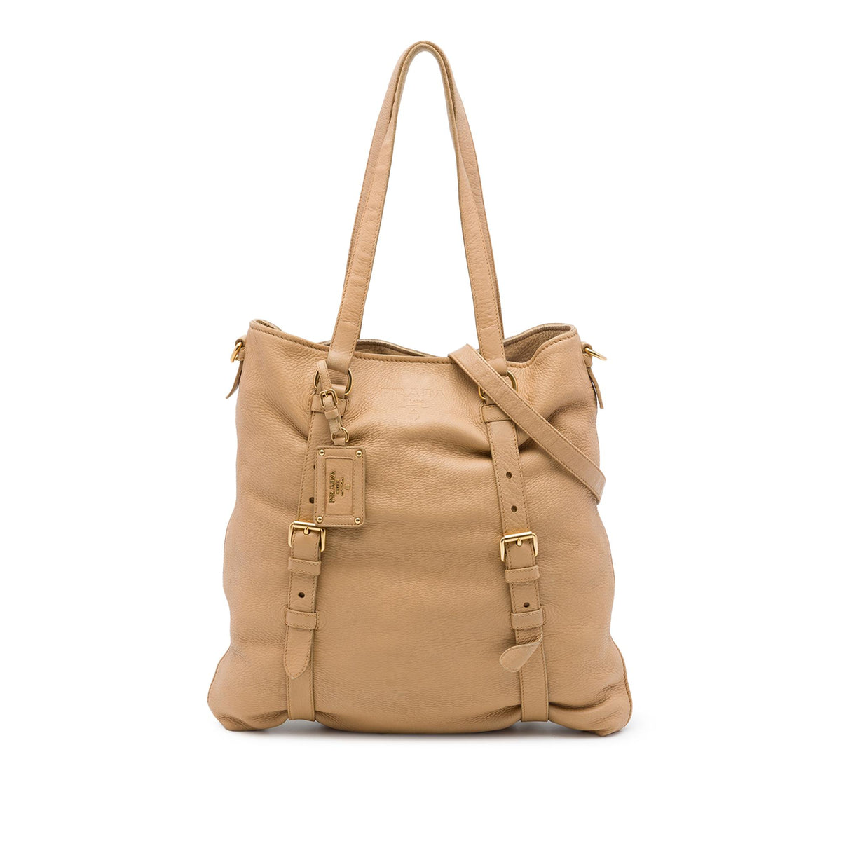 Prada Vitello Daino Open Convertible Tote