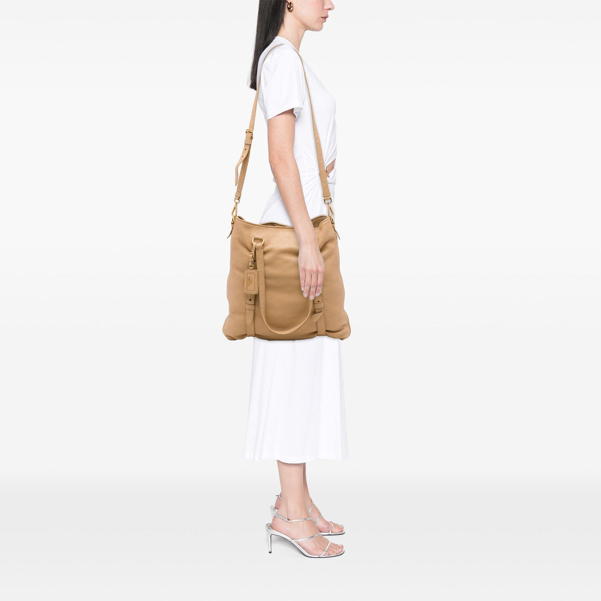 Prada Vitello Daino Open Convertible Tote