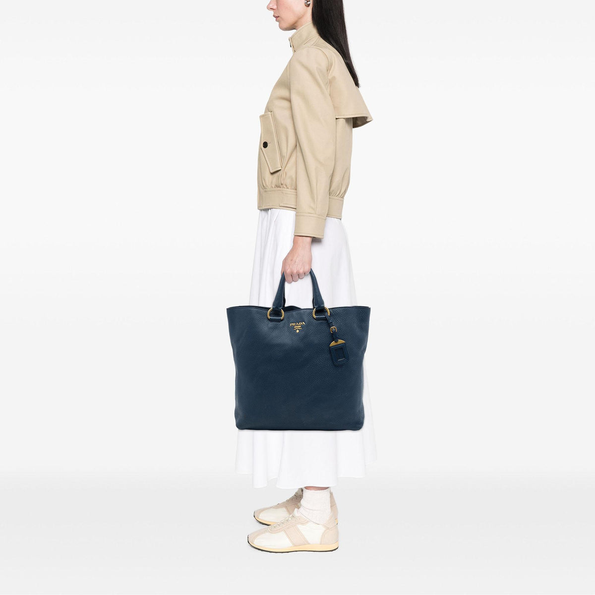 Prada Vitello Daino Open Convertible Tote