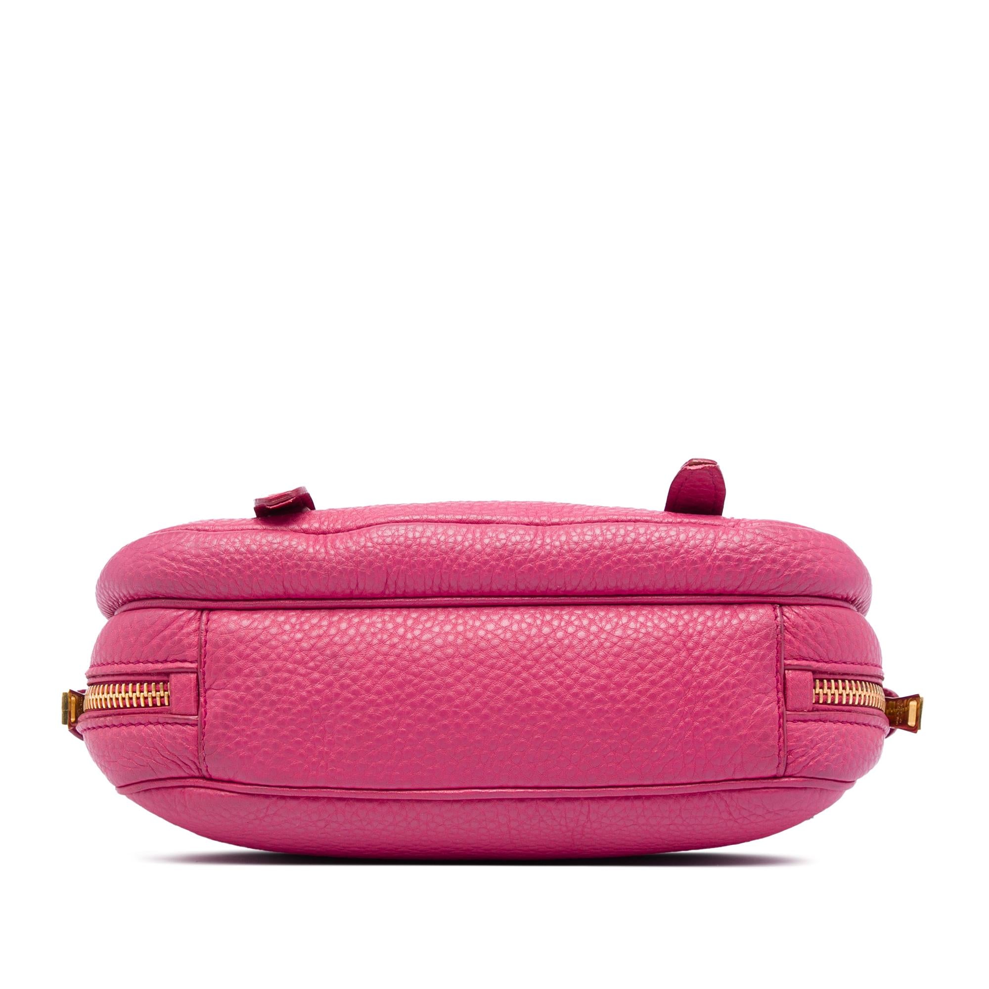 Prada Vitello Daino Push Lock Double Buckle Messenger Bag
