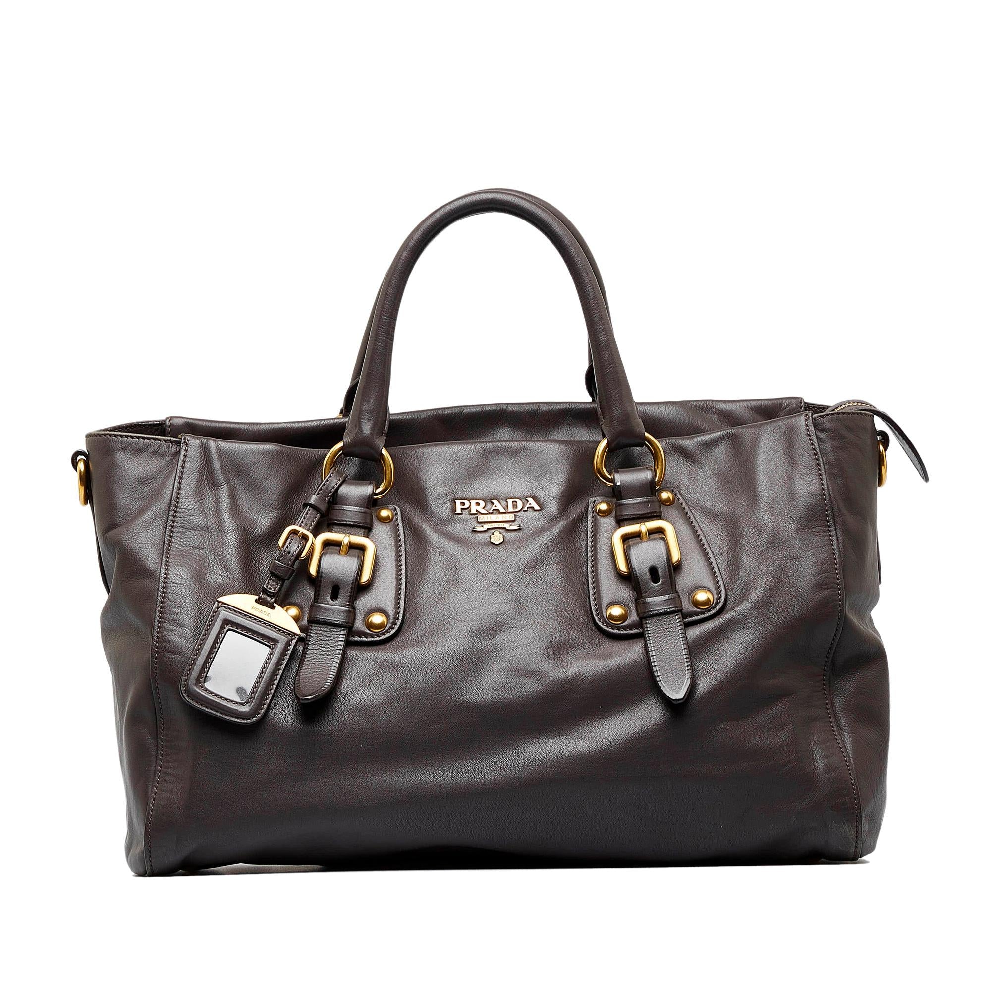Prada Vitello Daino Satchel (SHG-Vl4p6f)