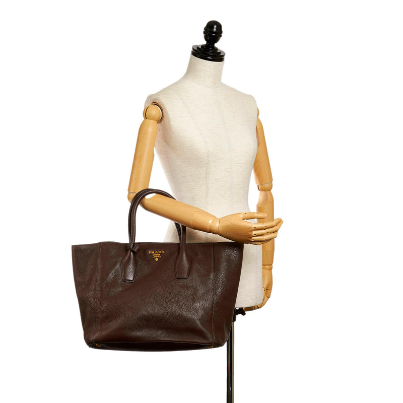 Prada Vitello Daino Shopper Tote Bag (SHG-29190)