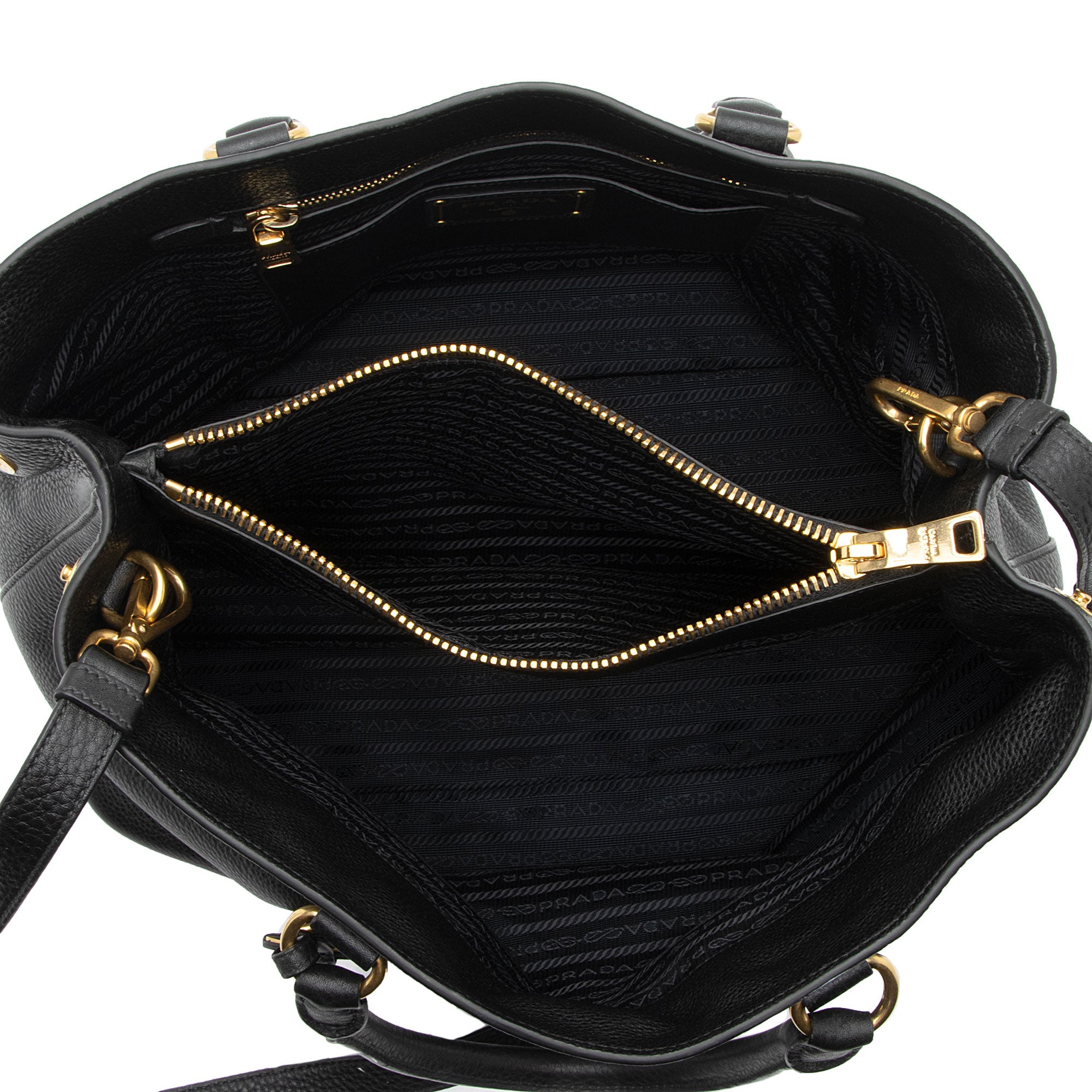 Prada Vitello Daino Shopping Tote (SHF-rtAZE9)