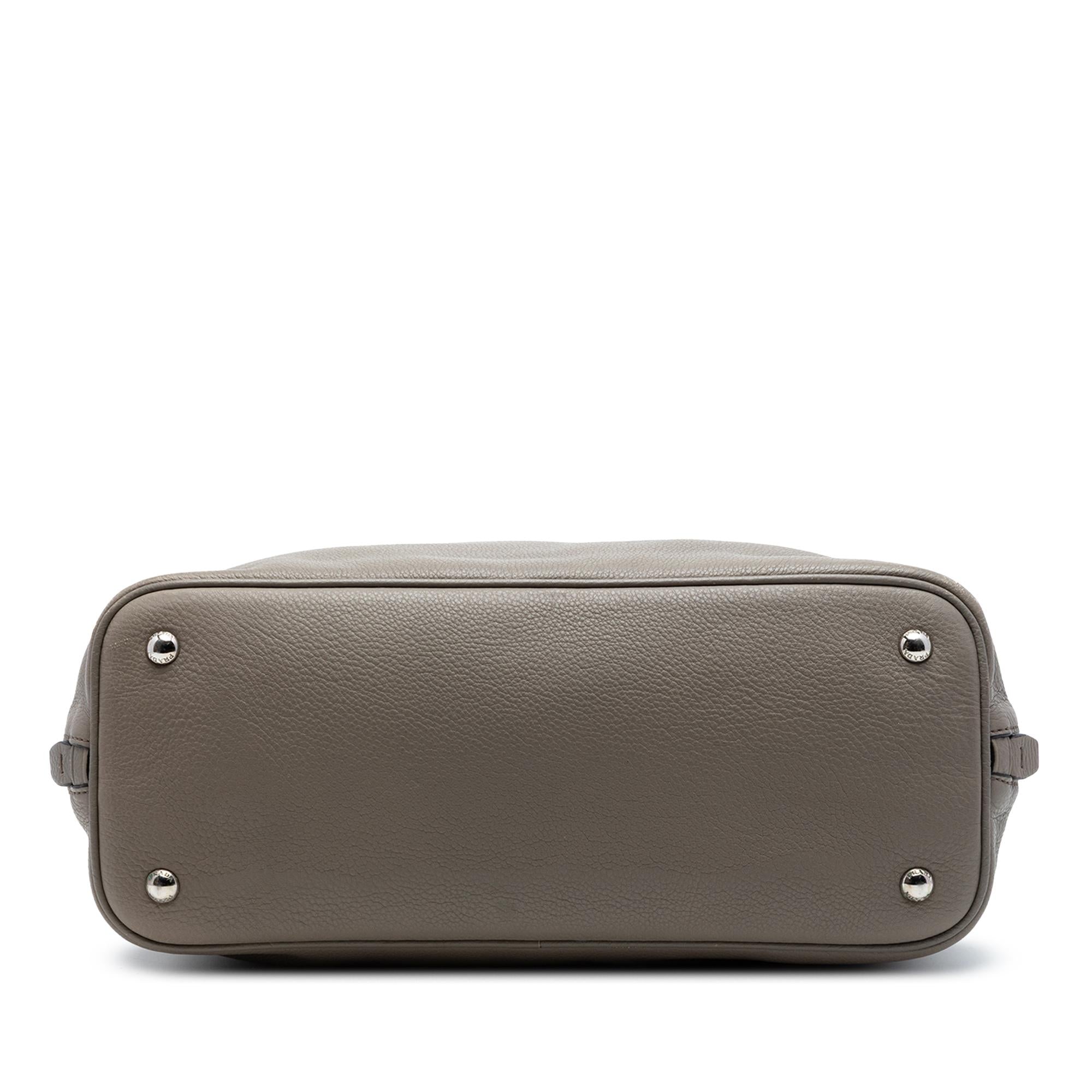 Prada Vitello Daino Side Zip Convertible Tote