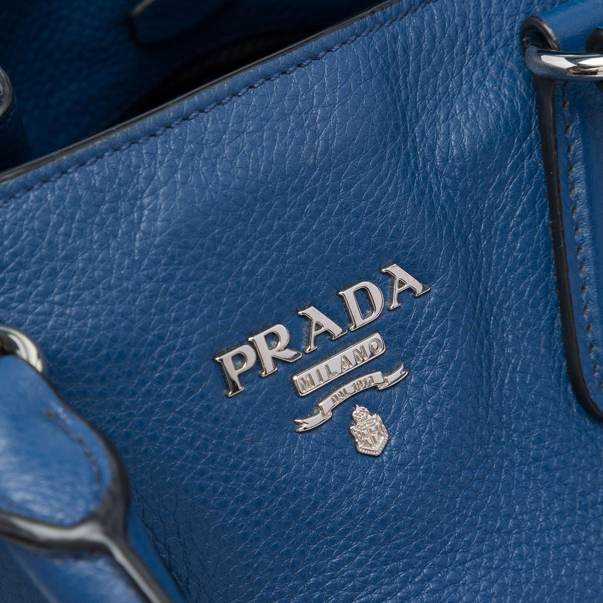 Prada Vitello Daino Side Zip Open Convertible Tote