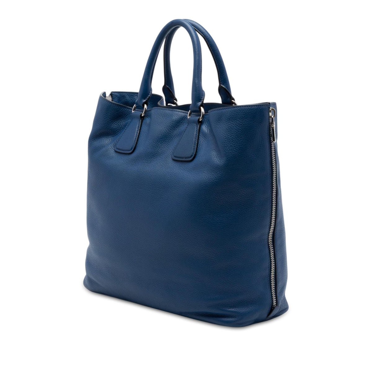 Prada Vitello Daino Side Zip Open Convertible Tote