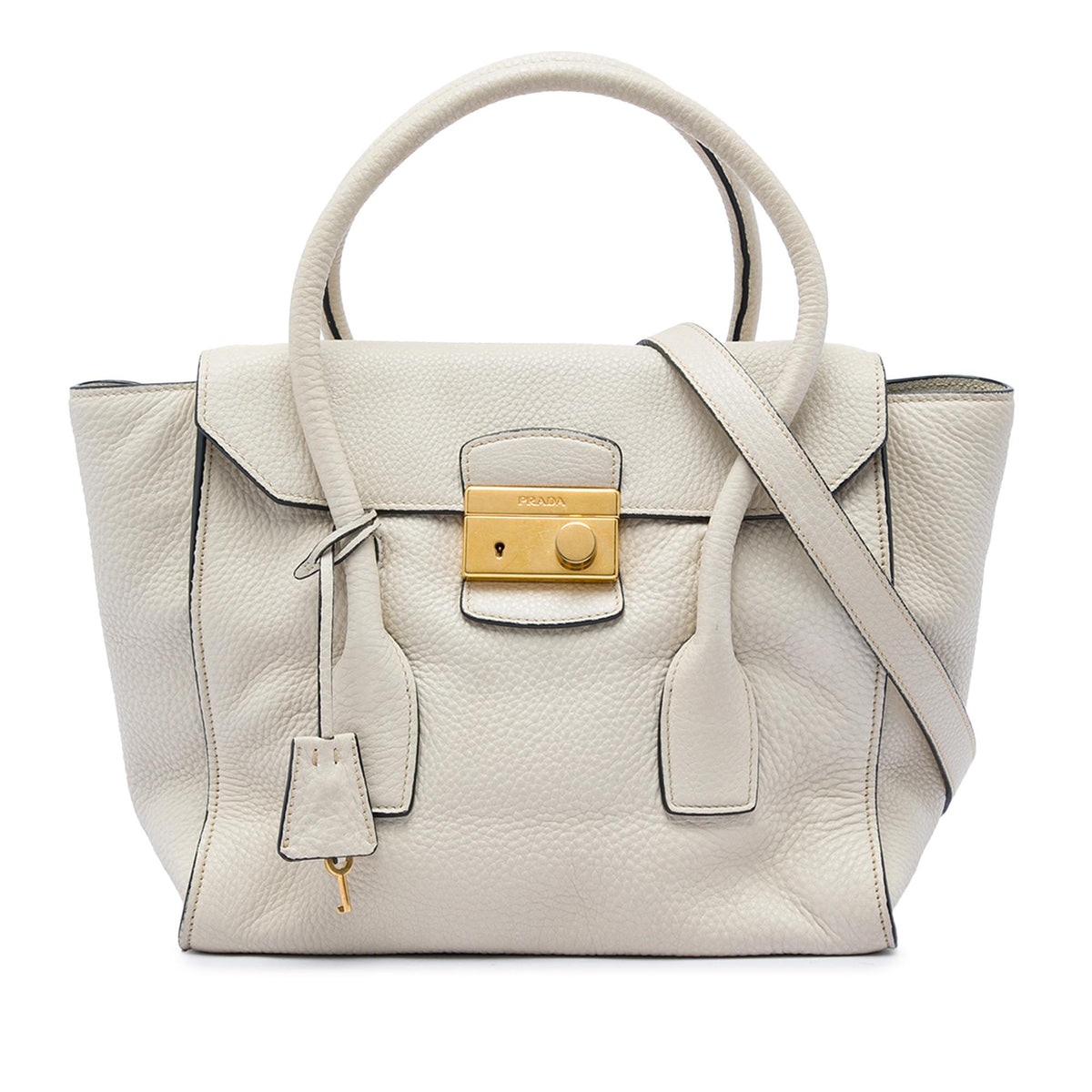 Prada Vitello Daino Sound Lock Satchel