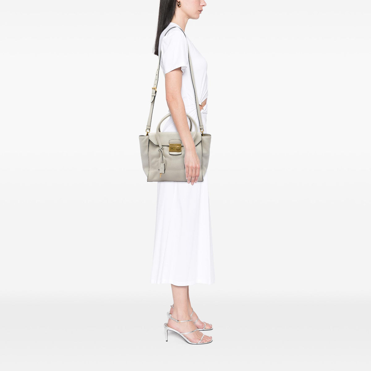 Prada Vitello Daino Sound Lock Satchel