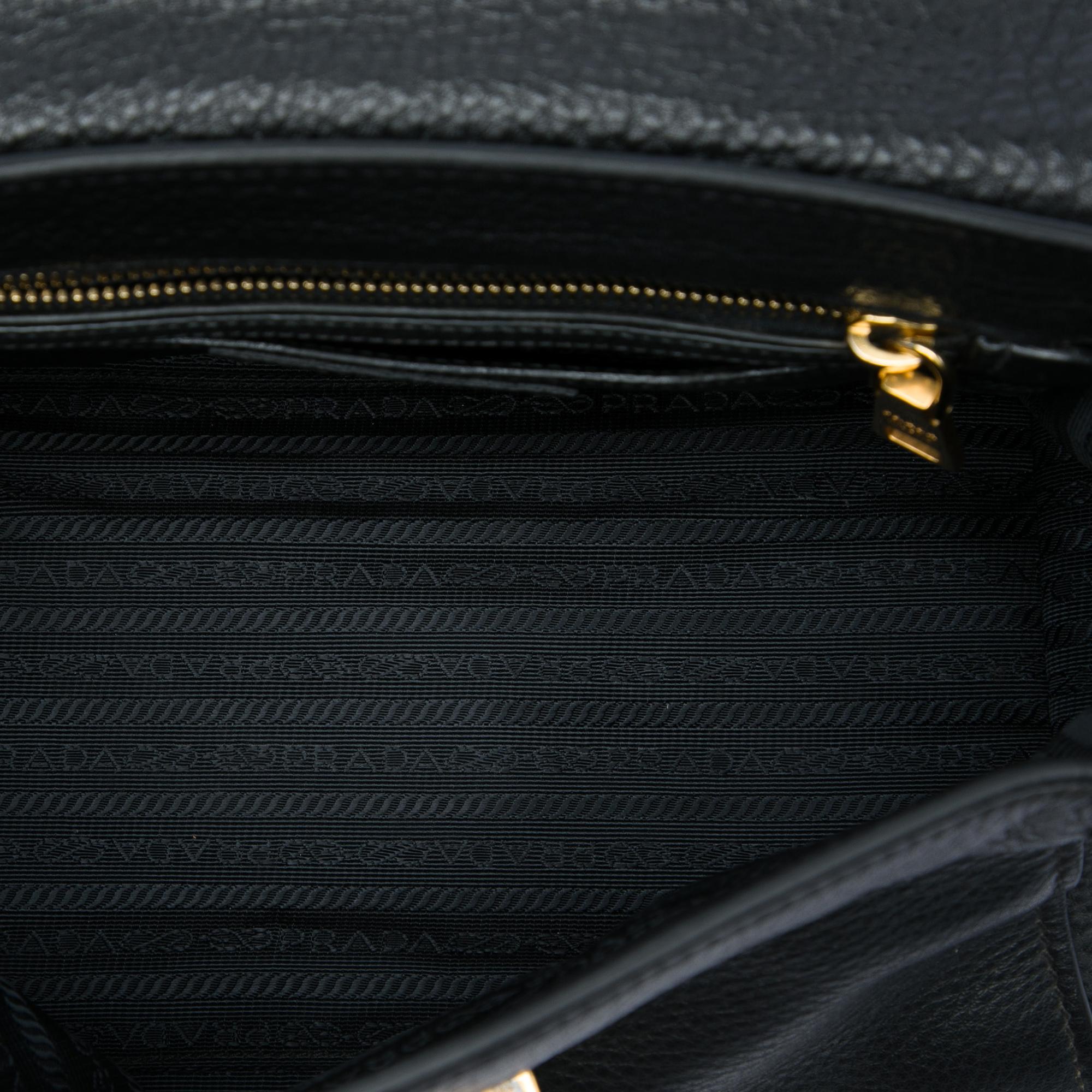 Prada Vitello Daino Soundlock Satchel