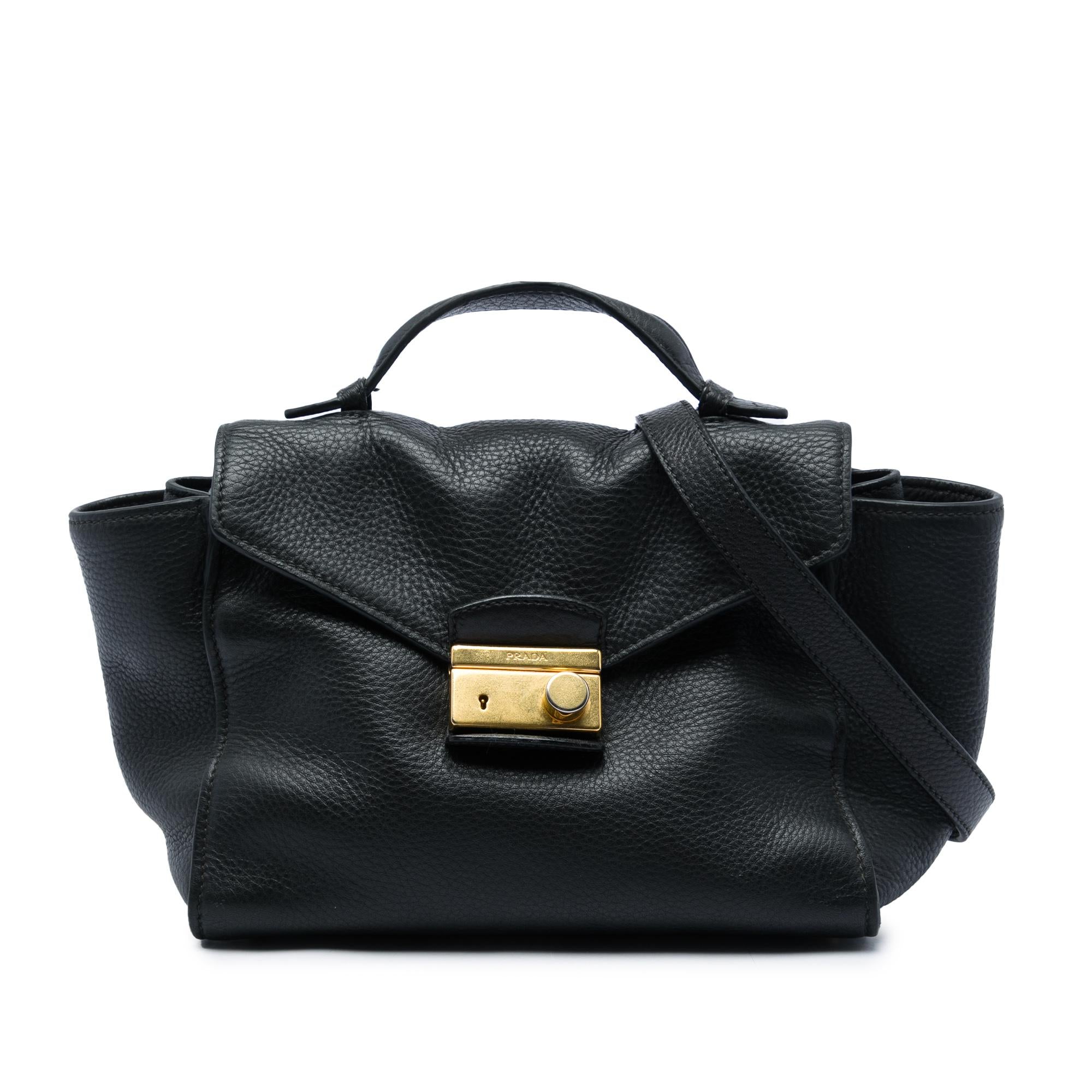 Prada Vitello Daino Soundlock Satchel