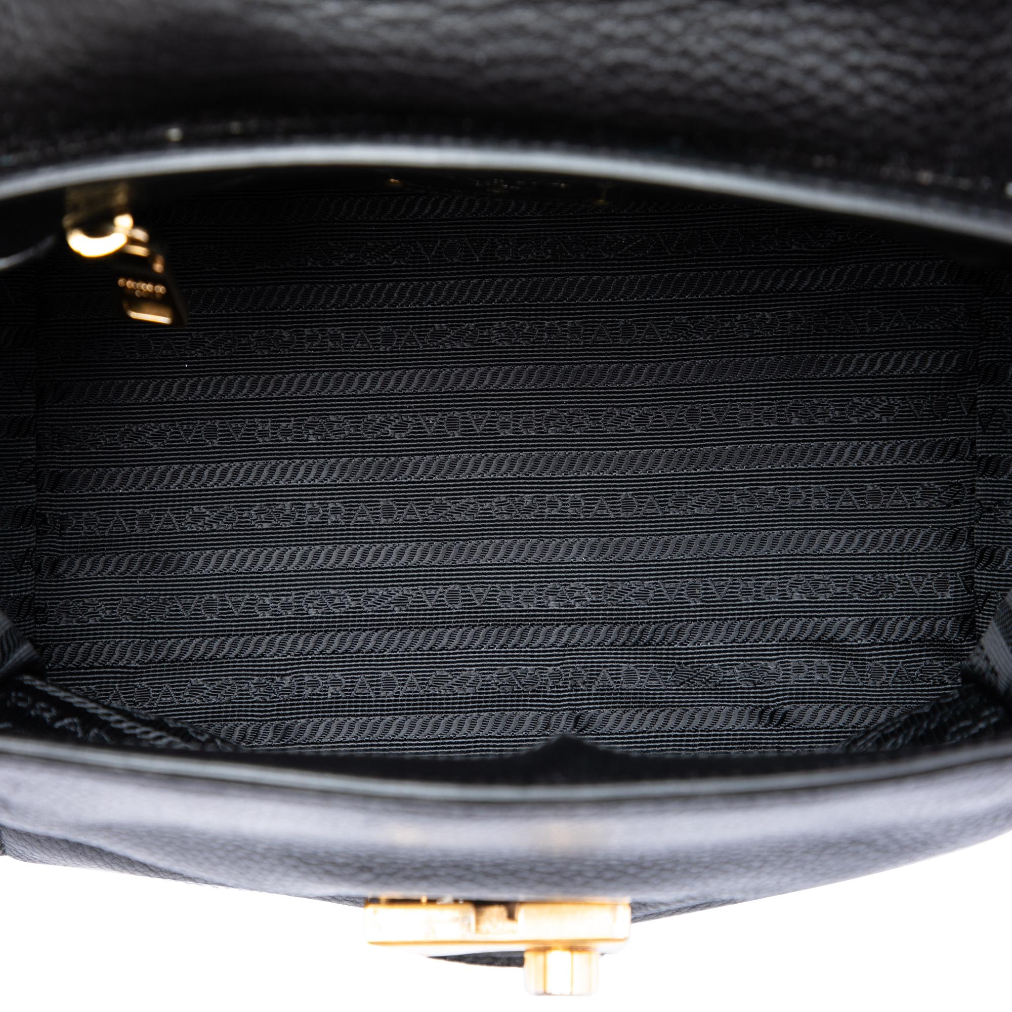 Prada Vitello Daino Soundlock Satchel